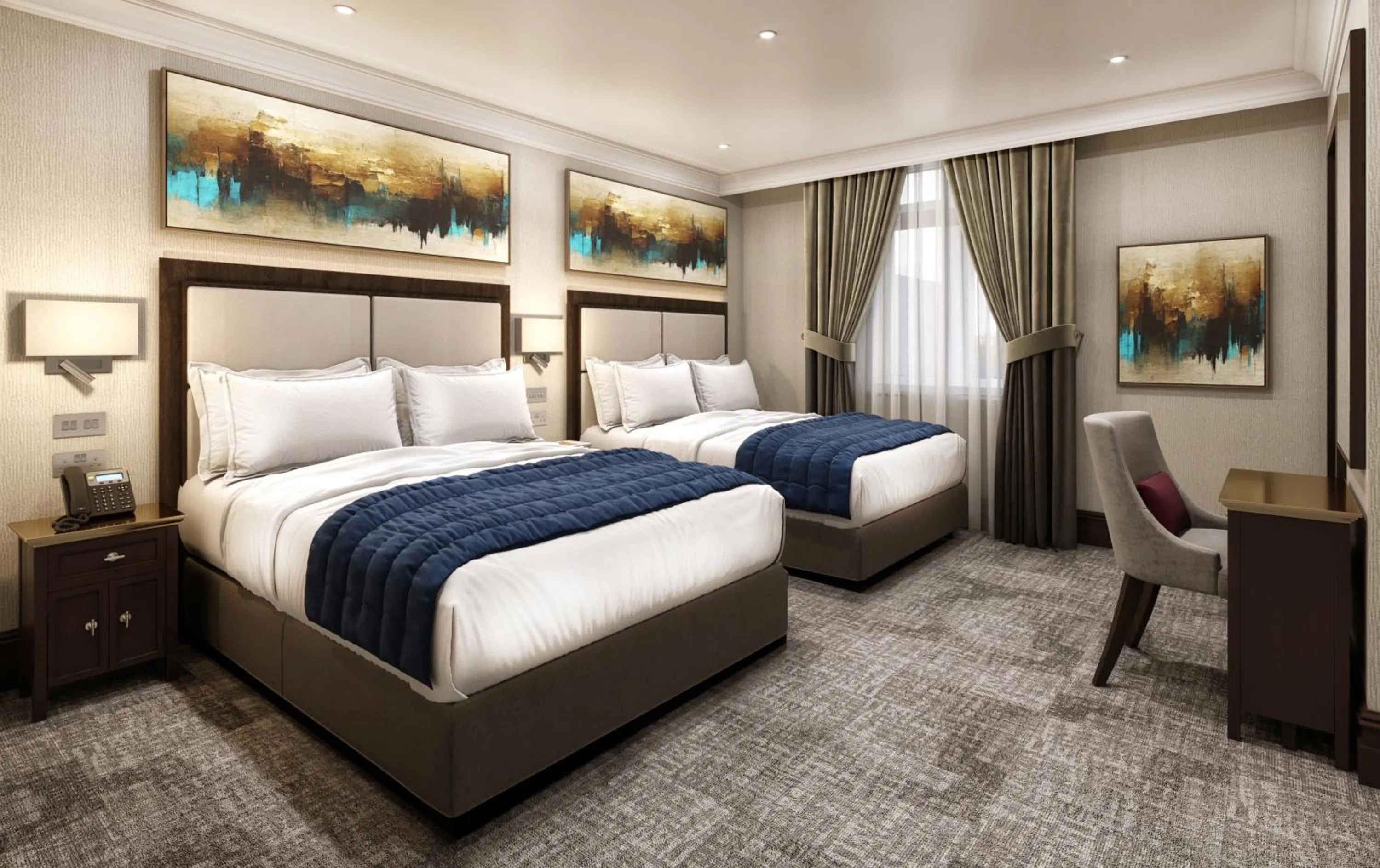 Bedroom in Rochester Hotel by Blue Orchid