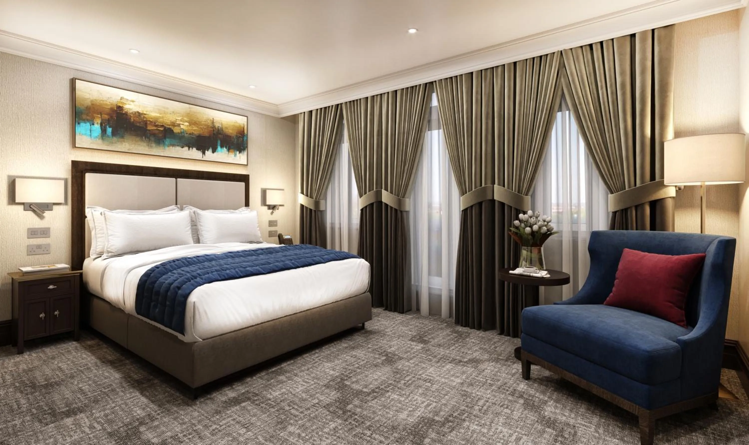 Bedroom in Rochester Hotel by Blue Orchid