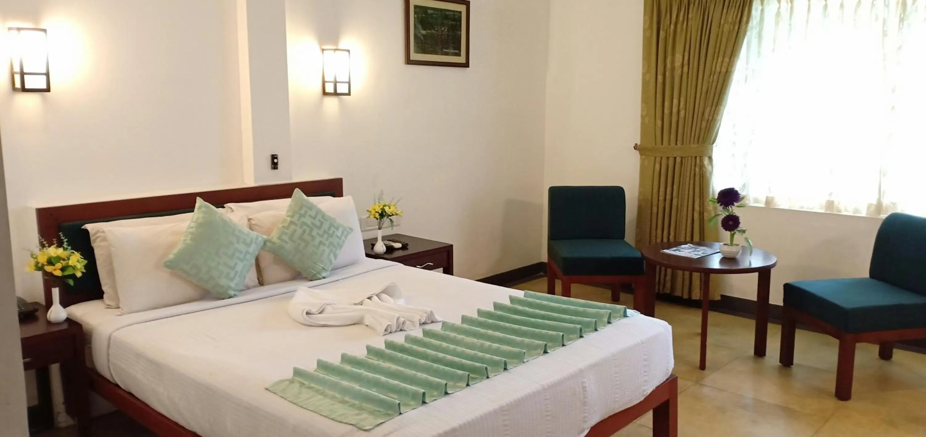 Bedroom, Bed in Green Fields Kumarakom