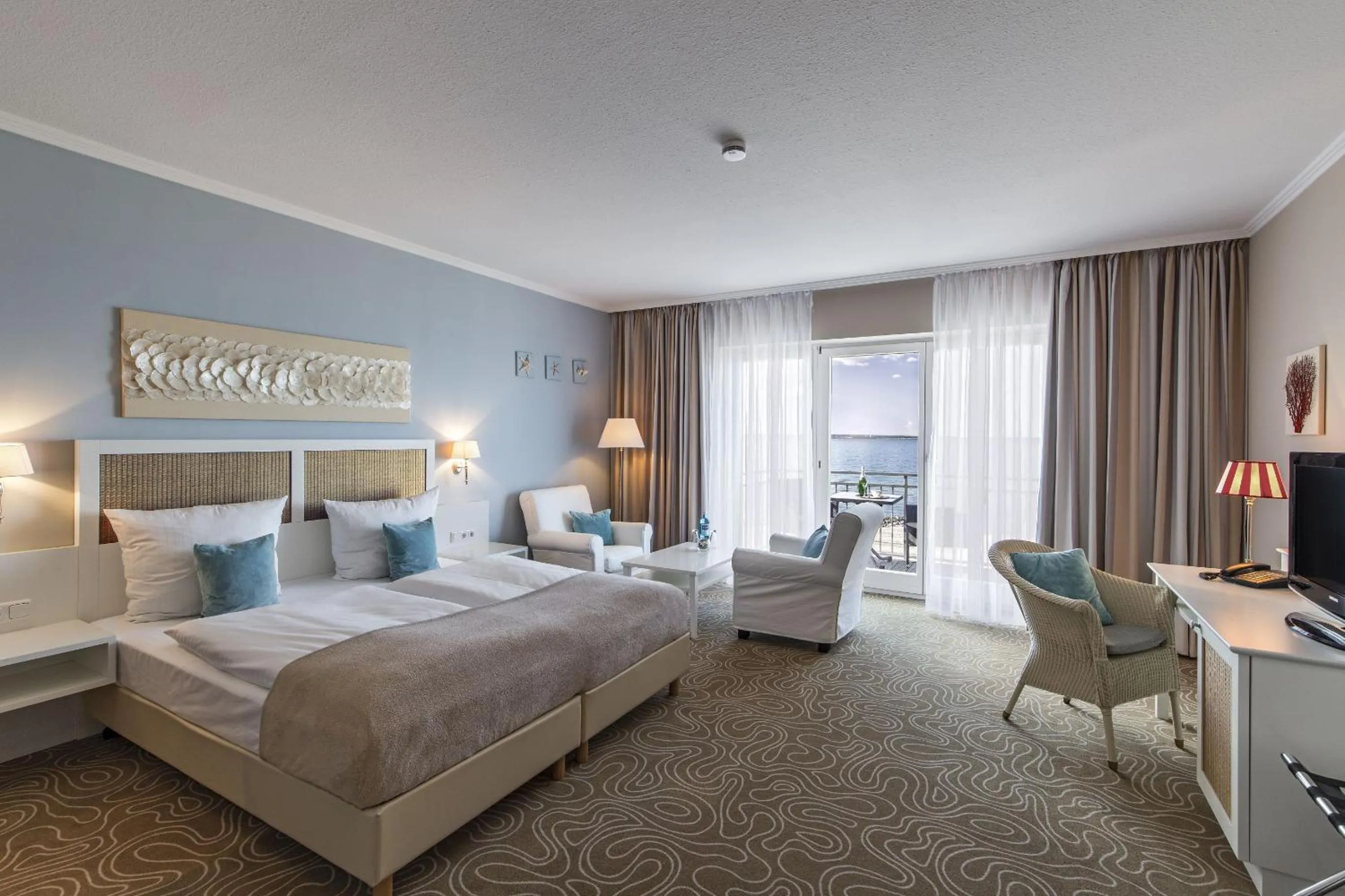 Photo of the whole room, Bed in Mein Strandhaus - Hotel, Restaurant & Schwimmbad