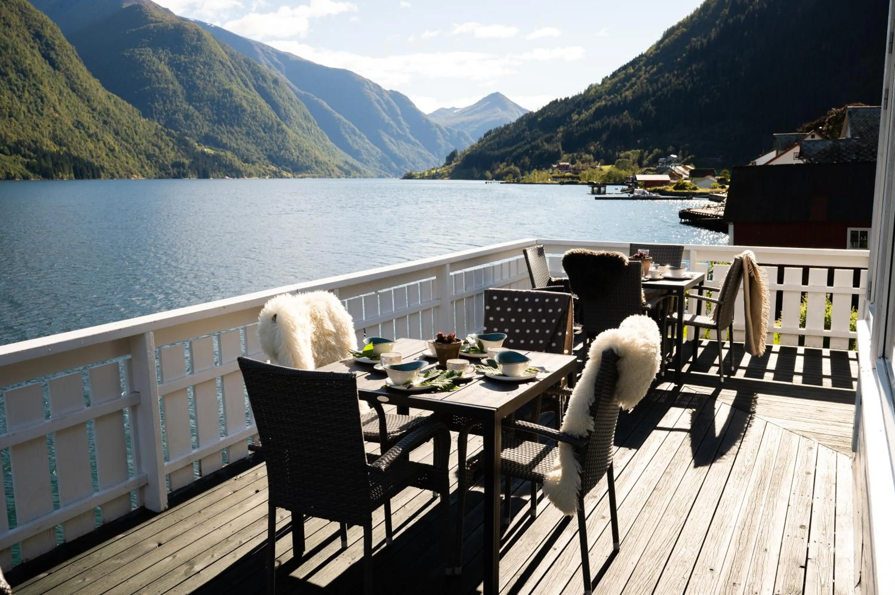 Balcony/Terrace in Fjærland Fjordstove Hotell - Huseby Hotelldrift AS