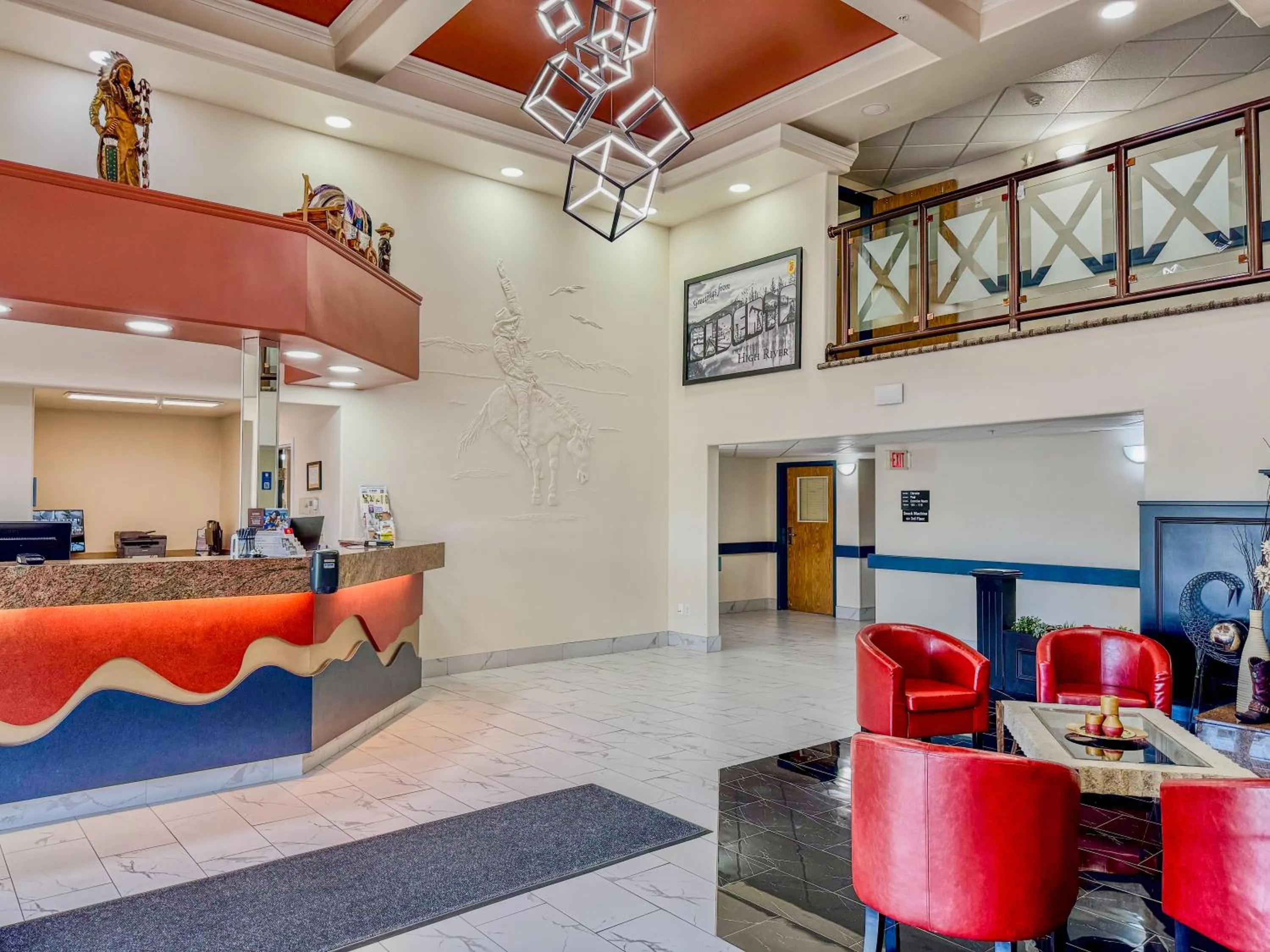 Lobby or reception in Super 8 by Wyndham High River AB