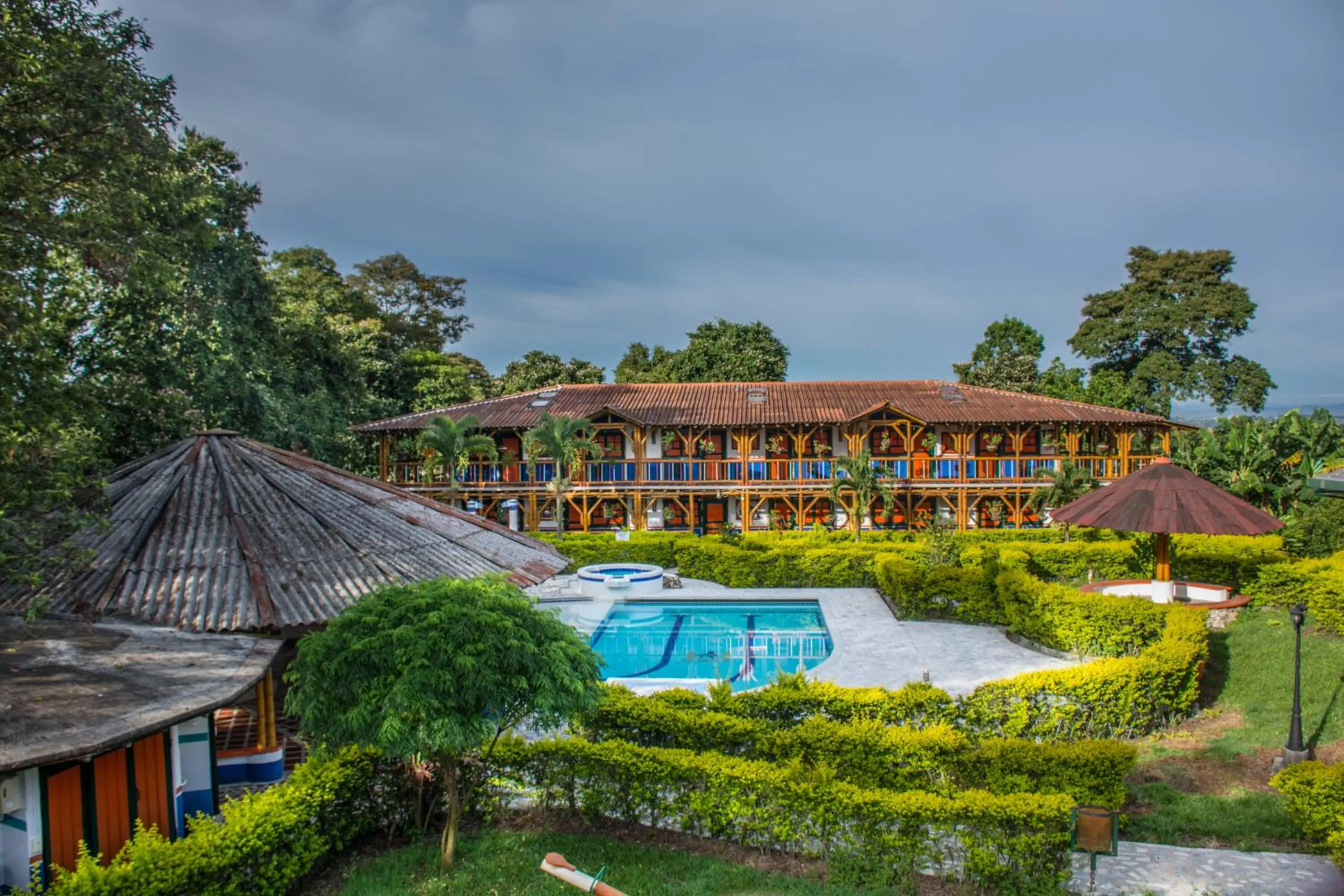 Pool view in Finca Hotel La Dulcera