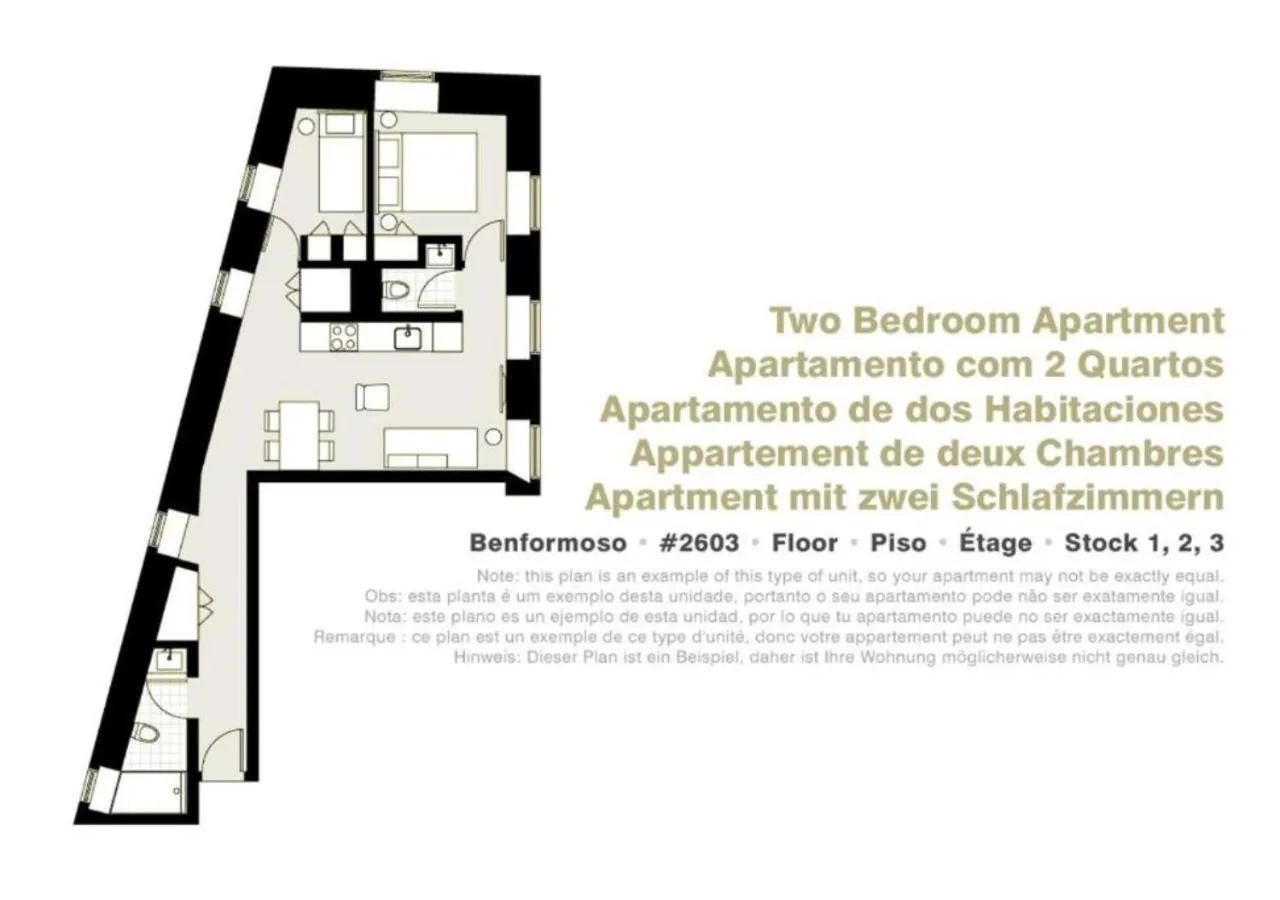 Floor plan in Lisbon Serviced Apartments - Benformoso