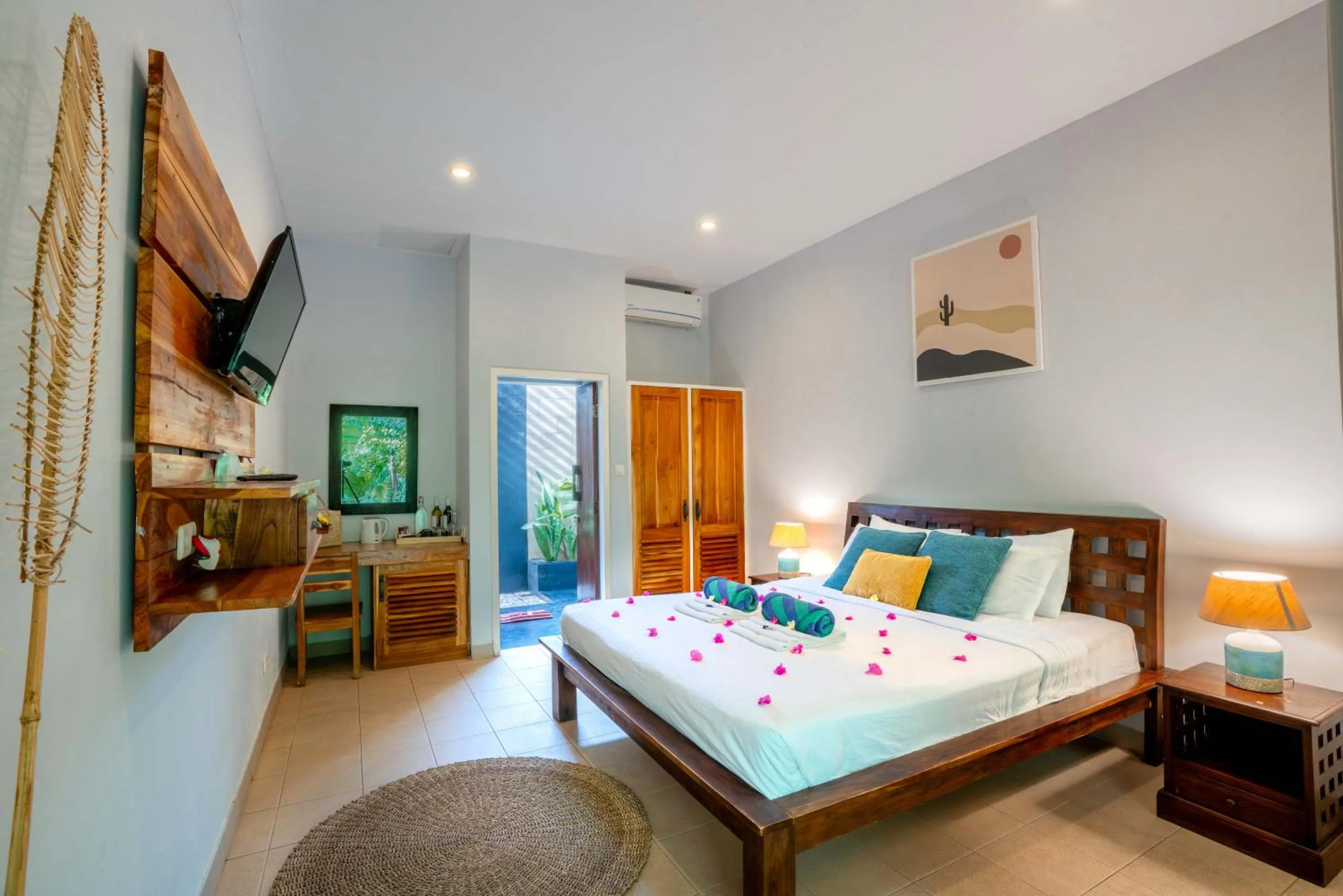 View (from property/room), Bed in Bale Sampan Boutique Bungalows