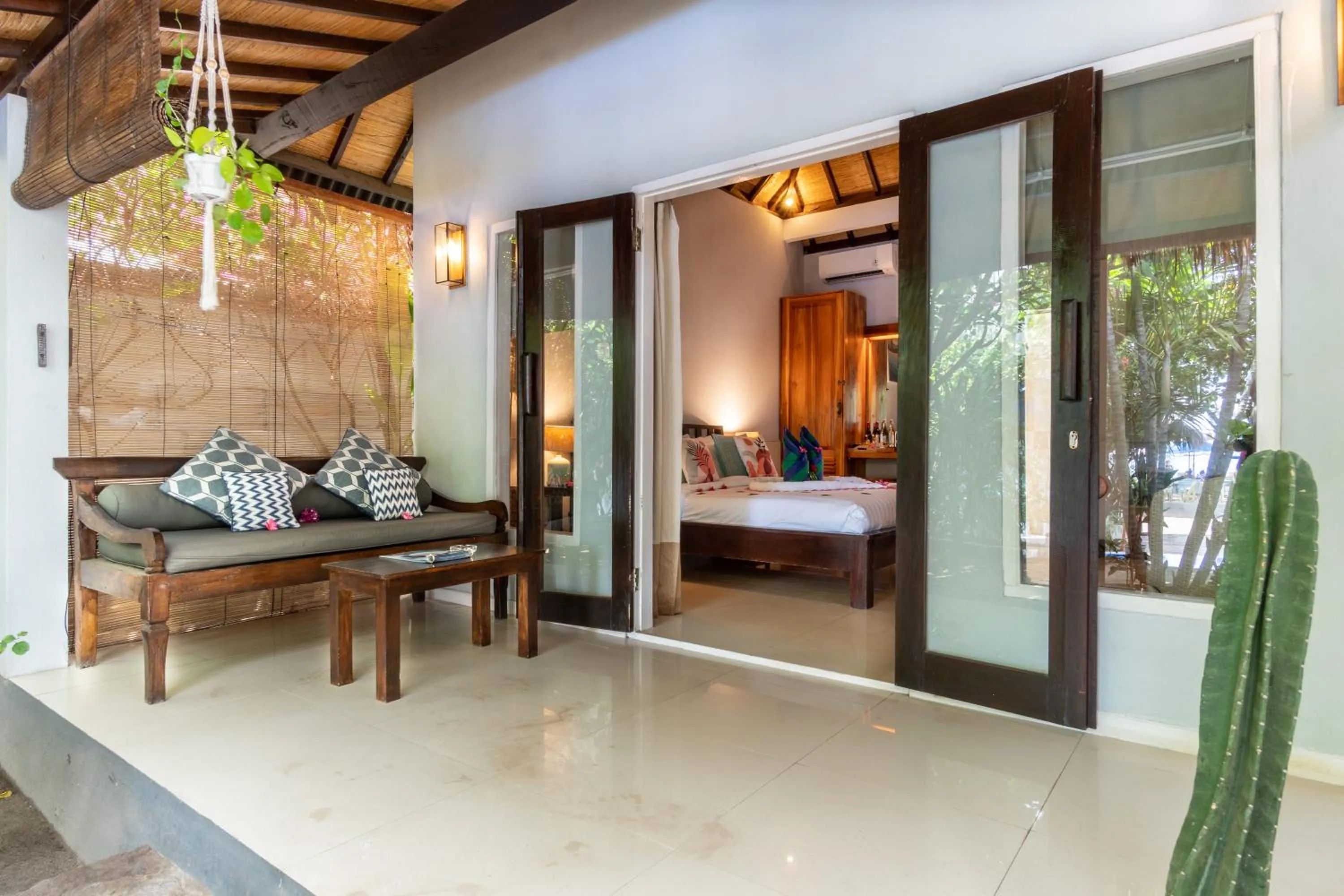 Patio, Bed in Bale Sampan Boutique Bungalows