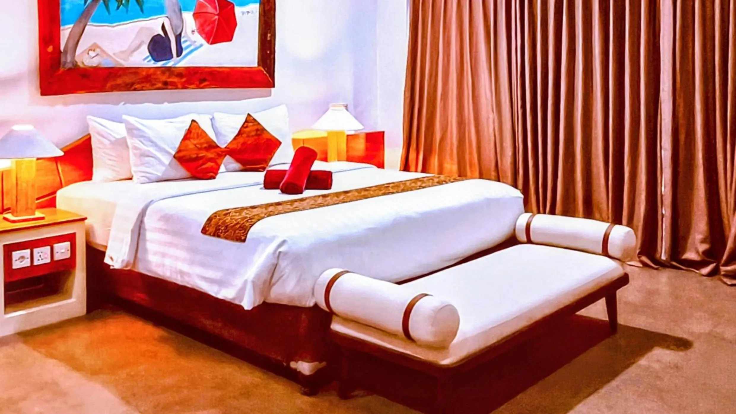 Bed in The Trawangan Resort