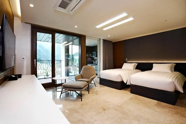 Bed in Pine Forest Jeongseon Alpine Resort