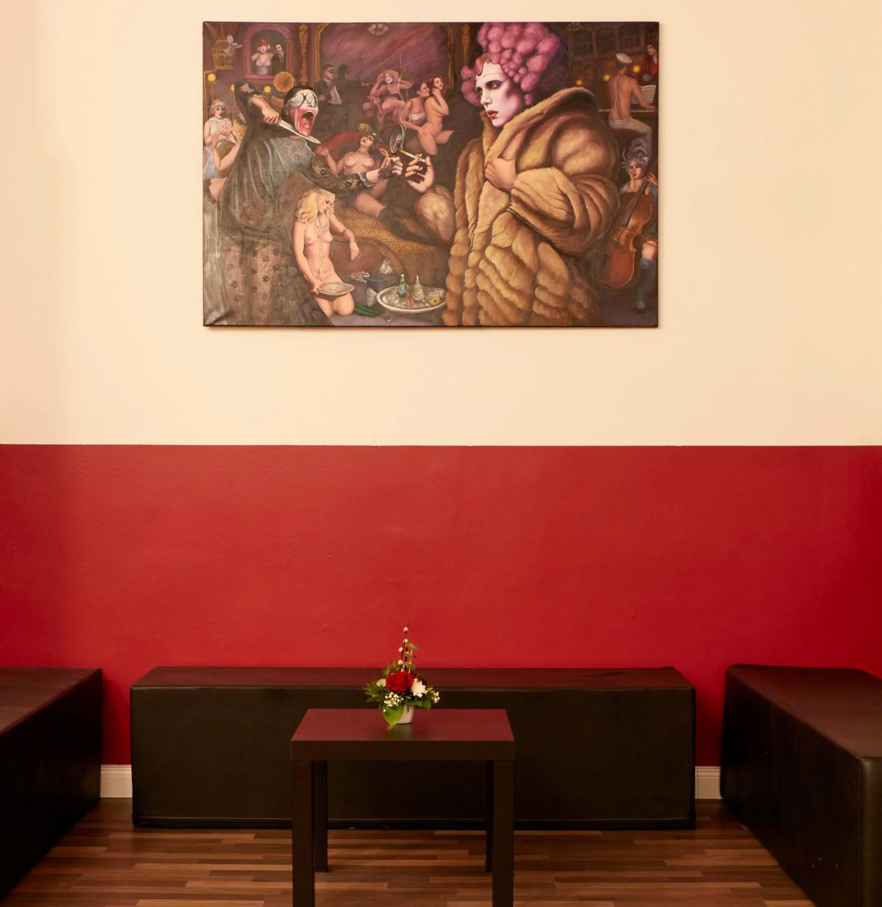 Seating area in Ballhaus Berlin Hostel