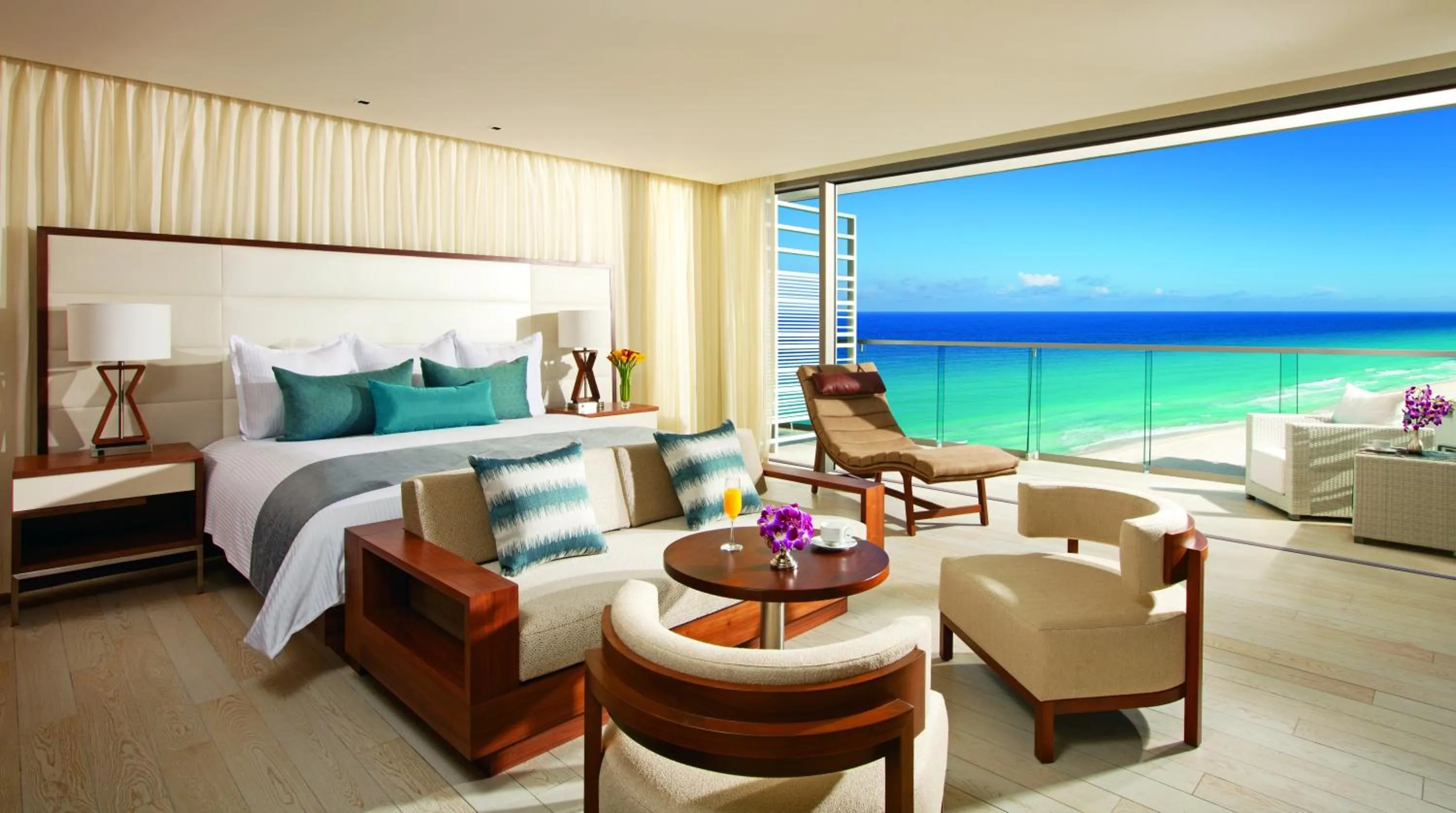 View (from property/room), Bed in Secrets The Vine Cancun - All Inclusive Adults Only