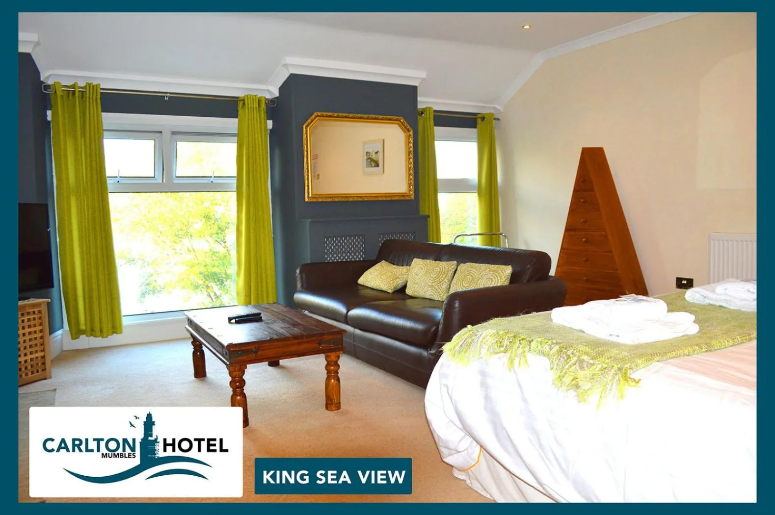 King Room with Sea View - single occupancy in The Mumbles Carlton Hotel