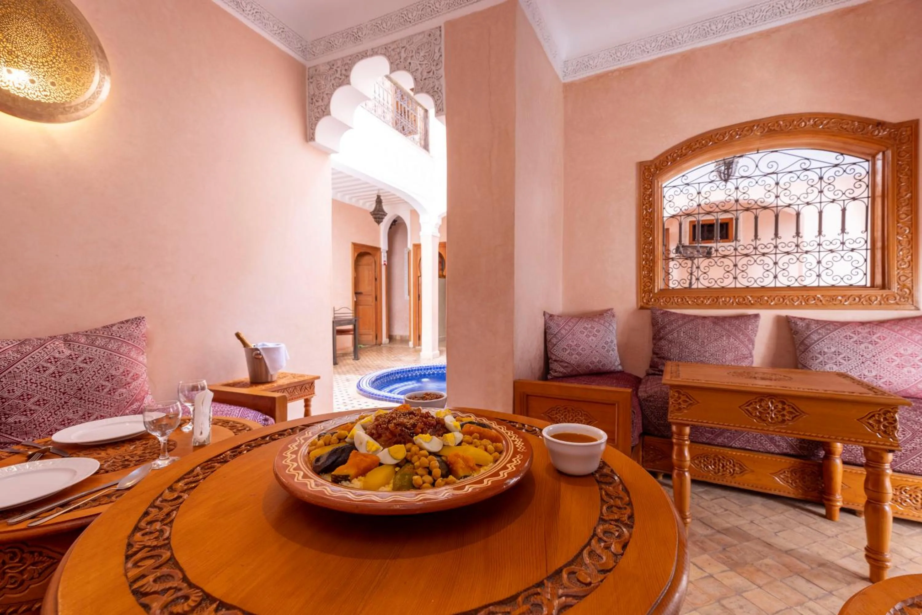 Living room in Riad Arbre Bleu