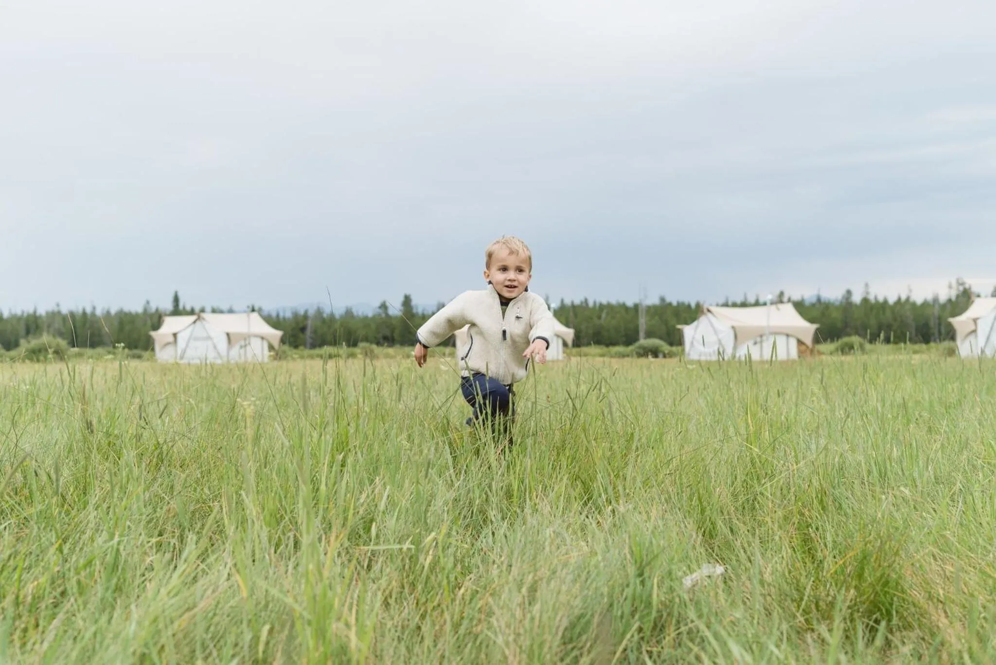 children in Under Canvas West Yellowstone