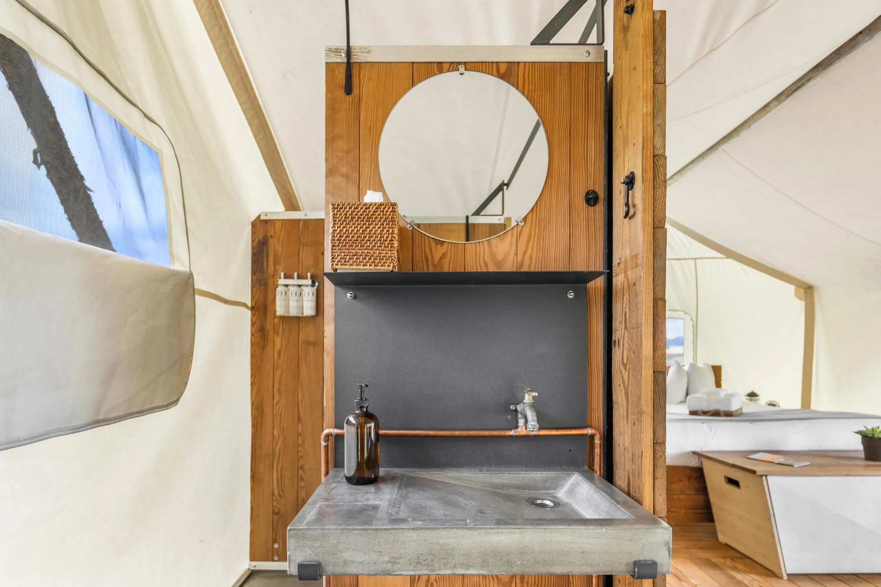 Bathroom in Under Canvas West Yellowstone