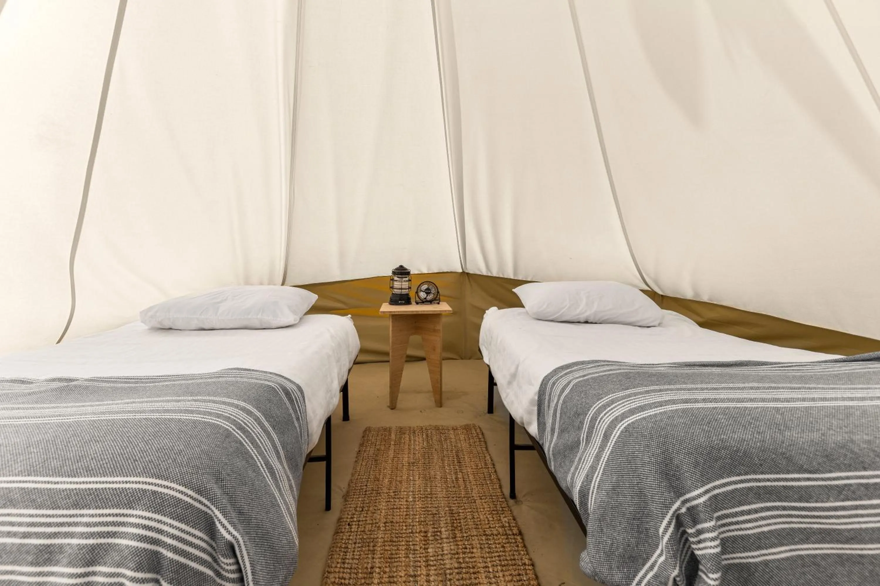 Bed in Under Canvas West Yellowstone