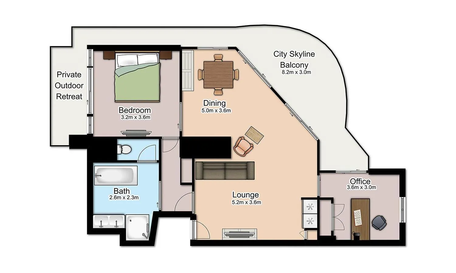 Floor plan in The Point Brisbane Hotel