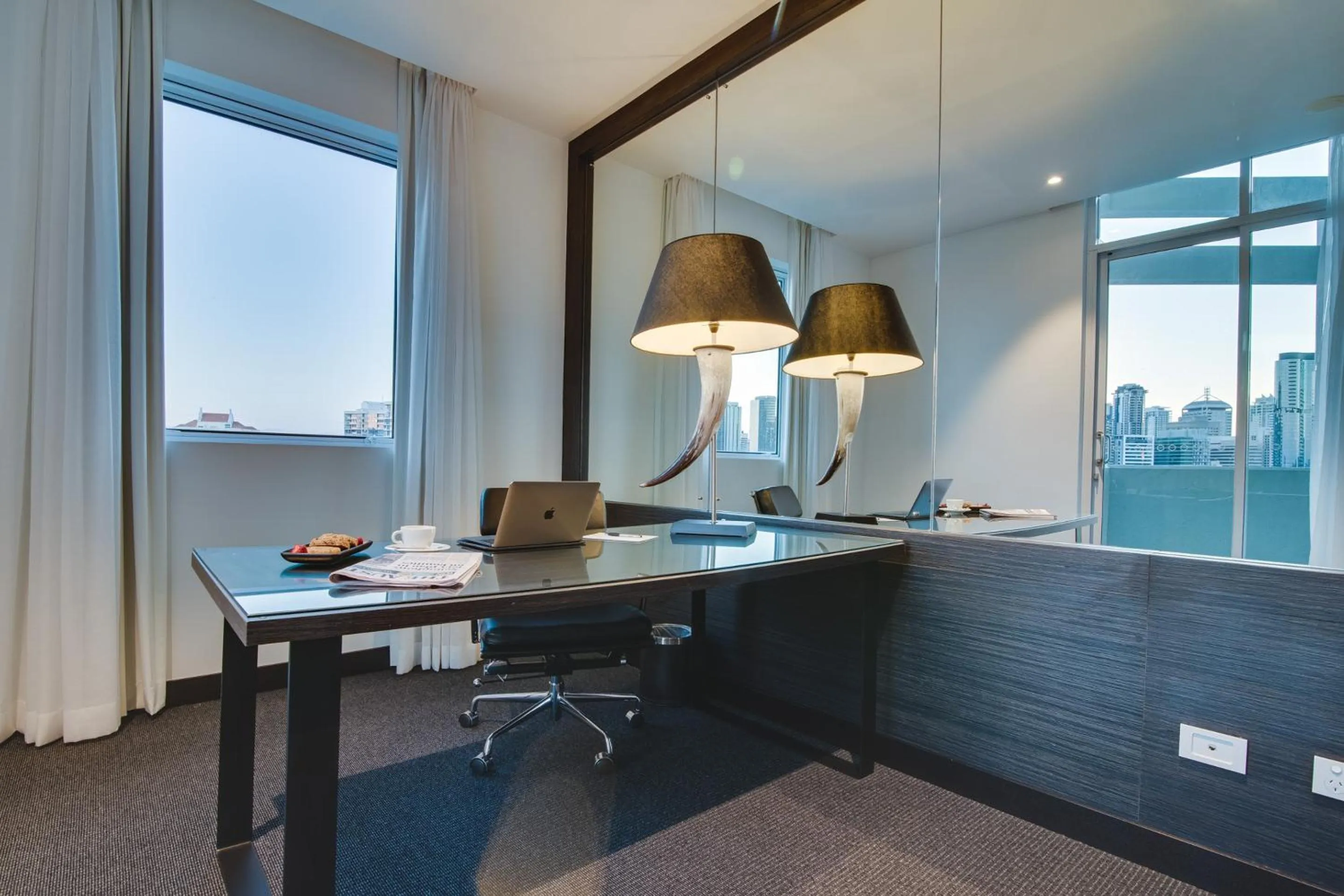 Seating area in The Point Brisbane Hotel