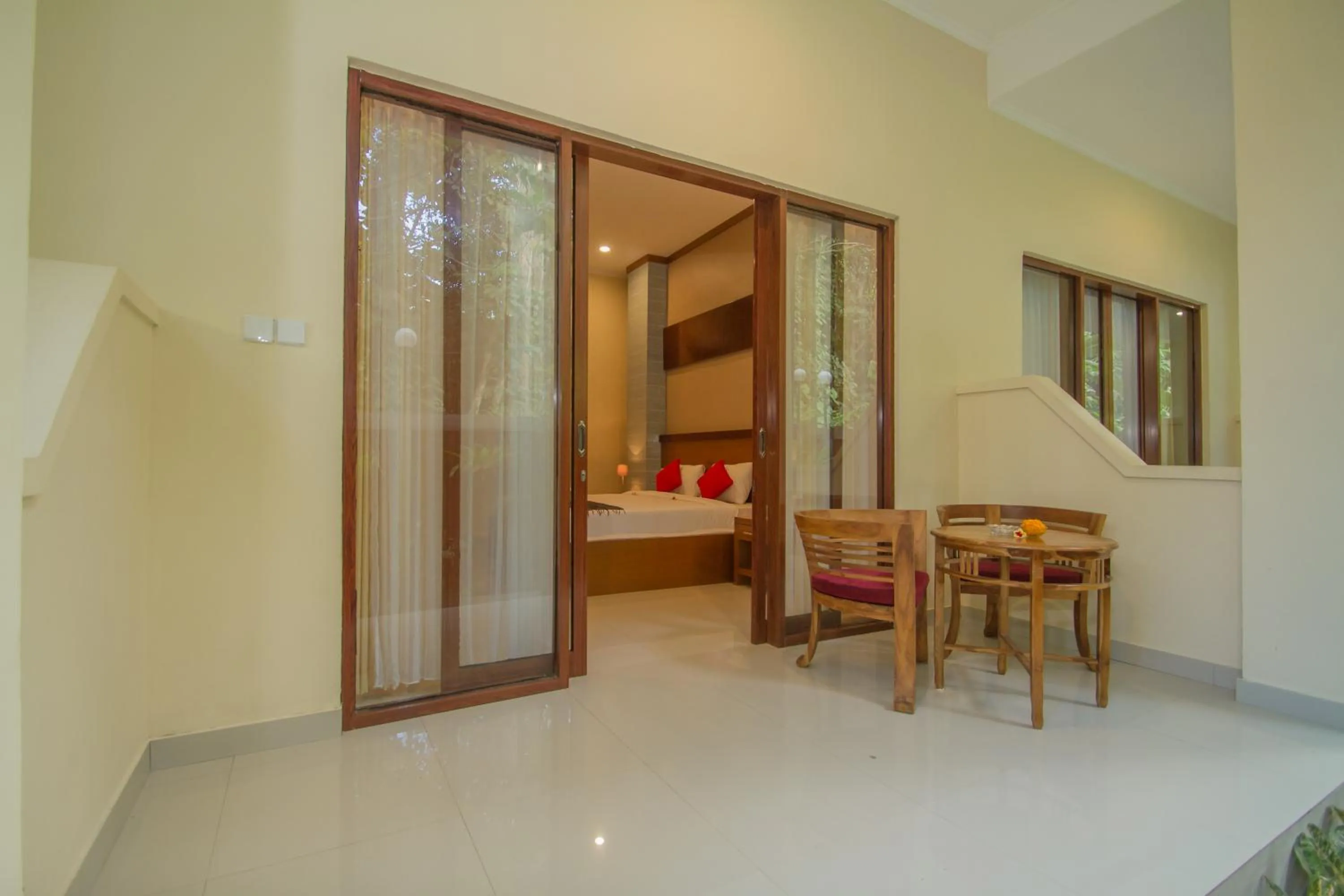 Balcony/Terrace, Bed in Adi Jaya Cottages Ubud Suites by EPS - CHSE Certified