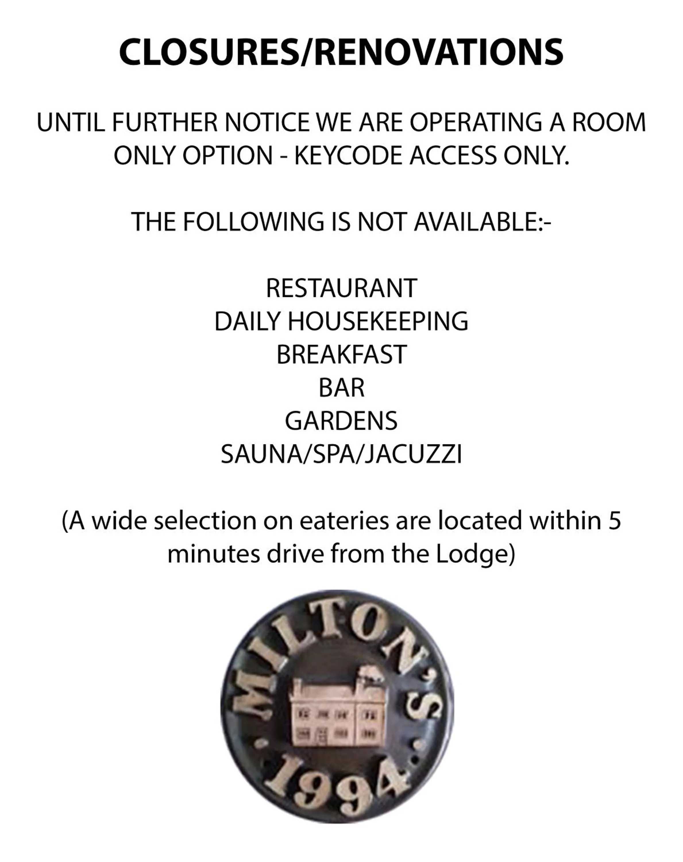 Miltons Country Lodge