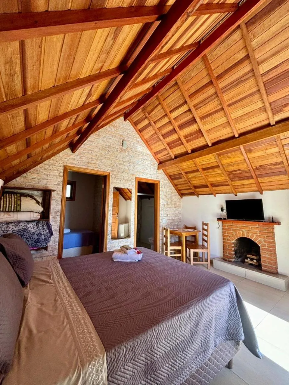 Bed in Pousada Vista do Paraíso