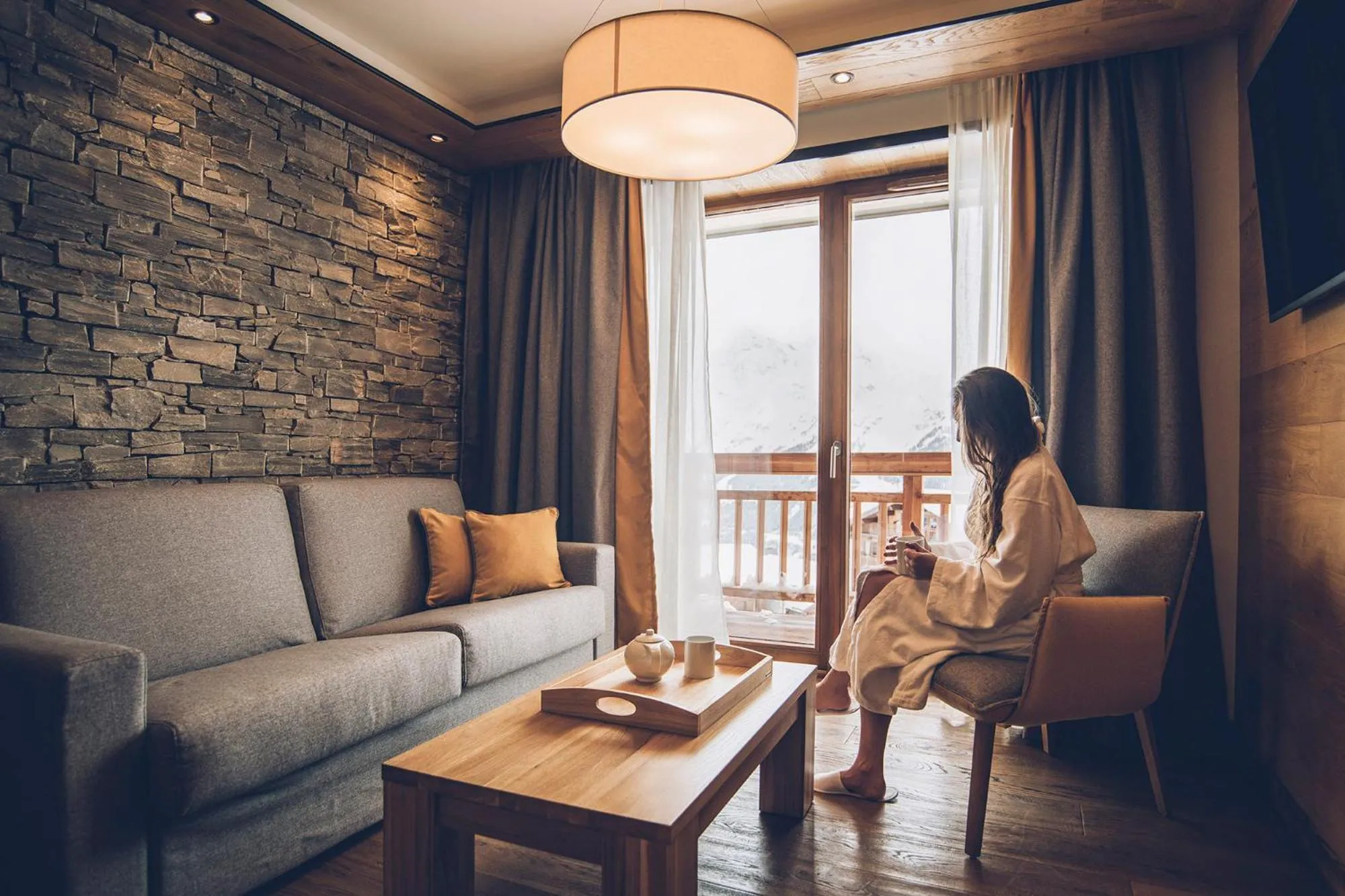 Balcony/Terrace in Hôtel Alparena & Spa - 4 étoiles