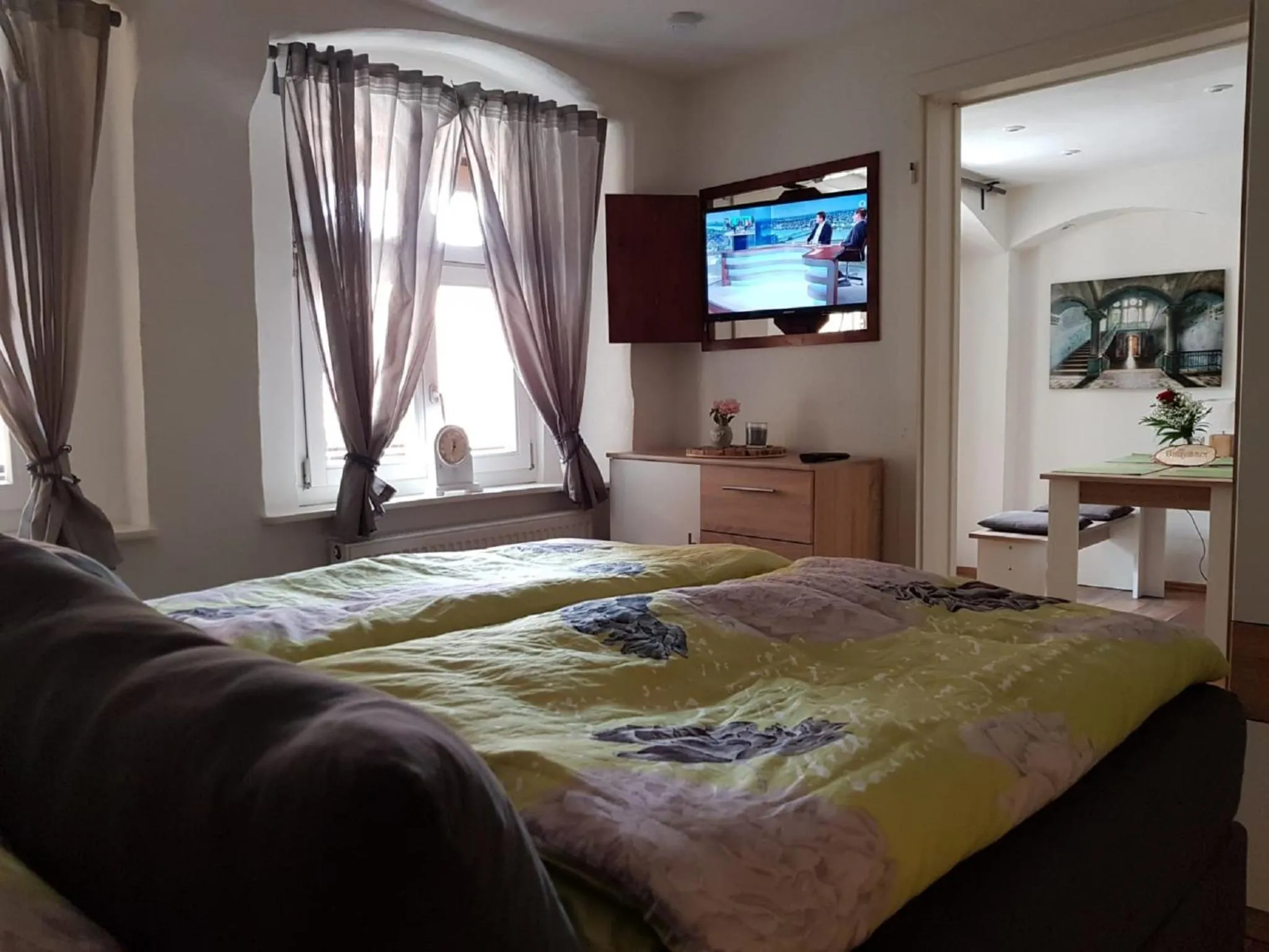 Bedroom, Bed in Lindes Ferienwohnung