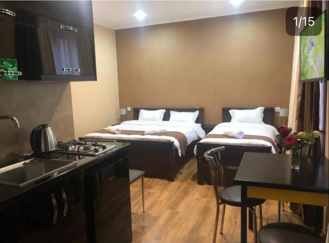 Bed in Borjomi Yellow Hotel