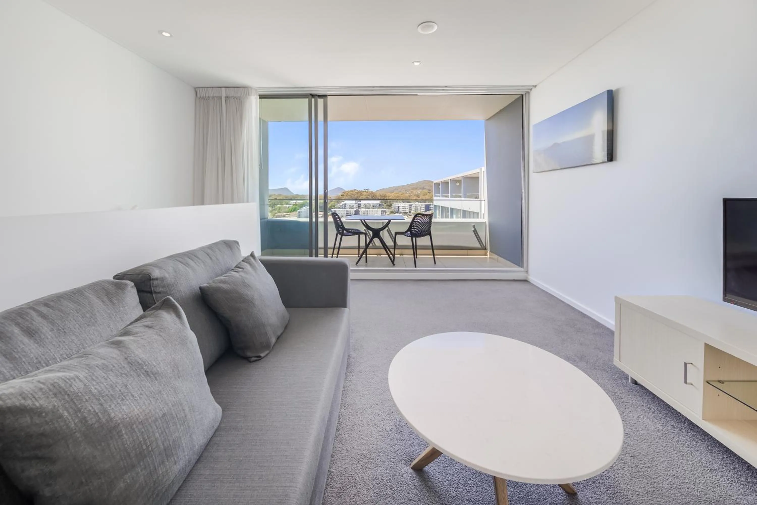 Living room in Oaks Nelson Bay Lure Suites