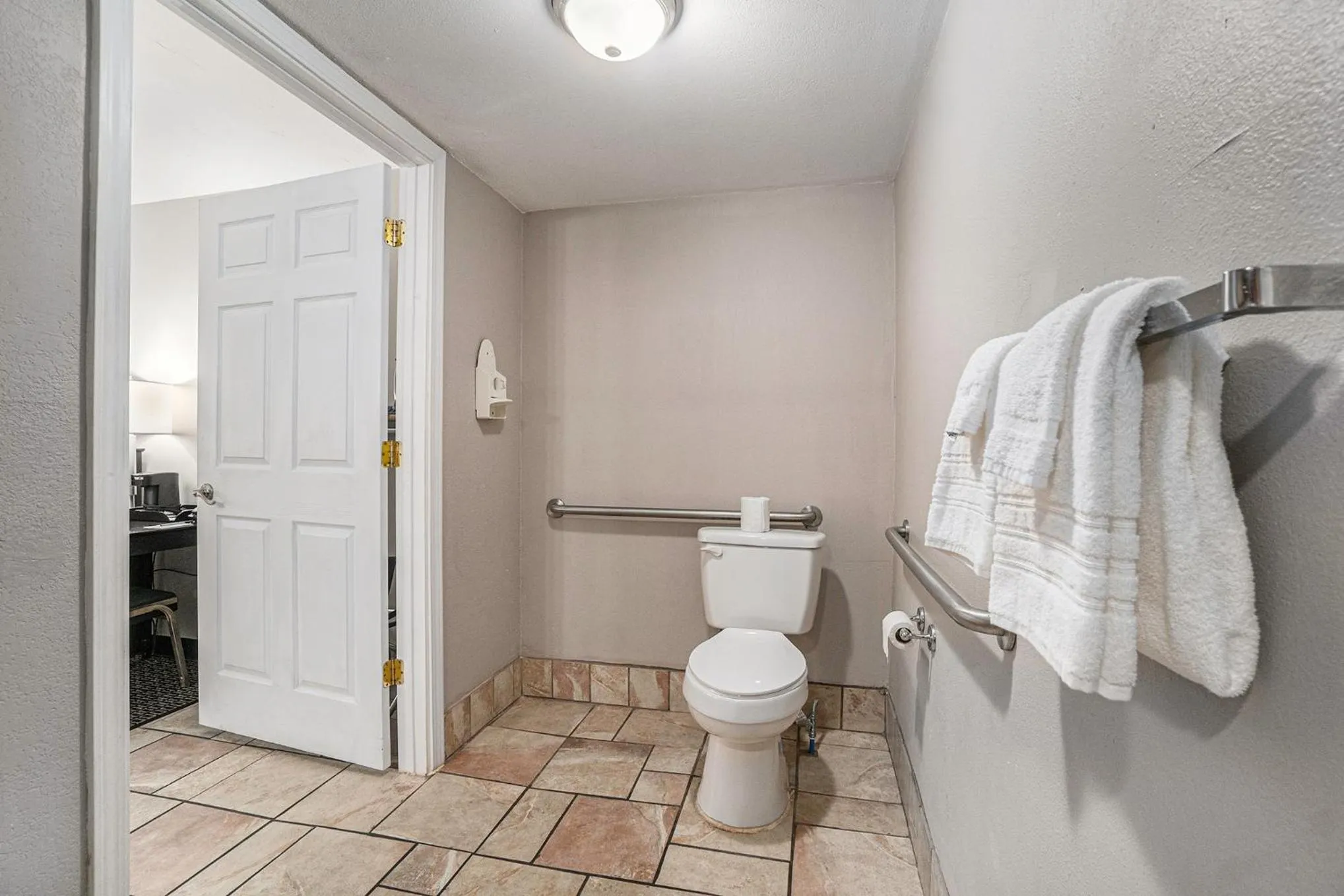 Bathroom in Travelodge by Wyndham Traverse City MI