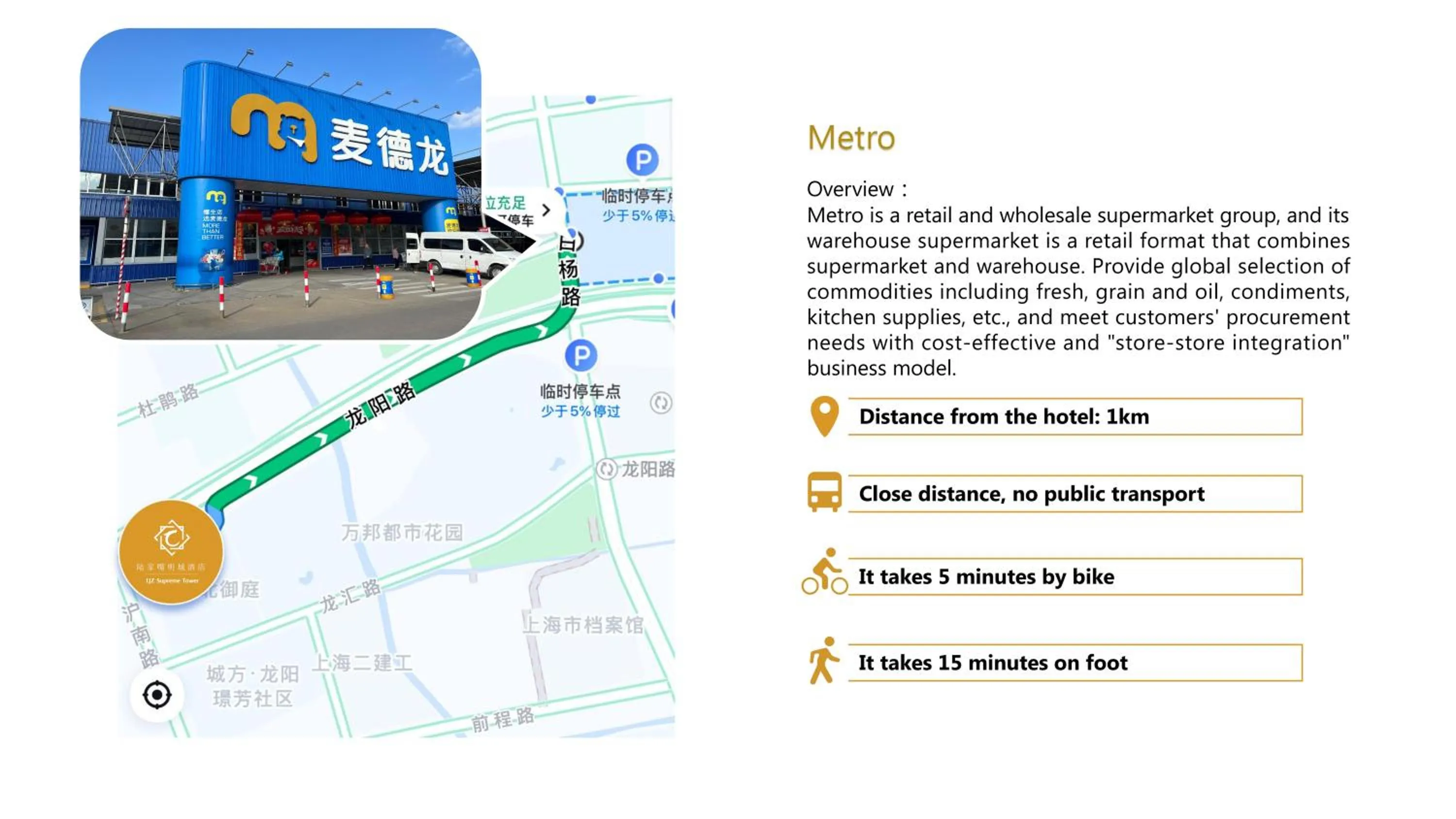 Text overlay in LJZ Supreme Tower Hotel