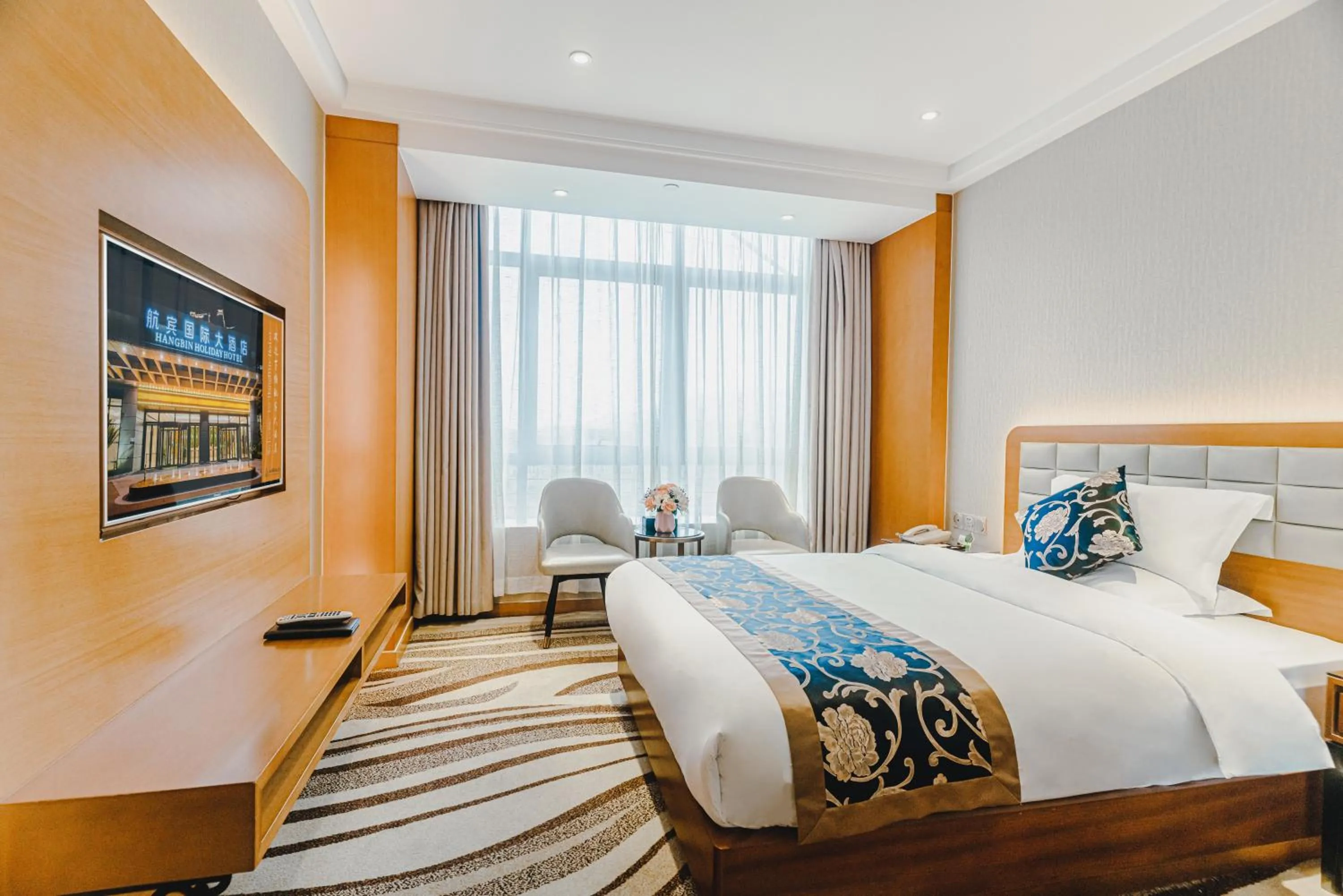 Bed in Wenzhou Hangbin International Hotel