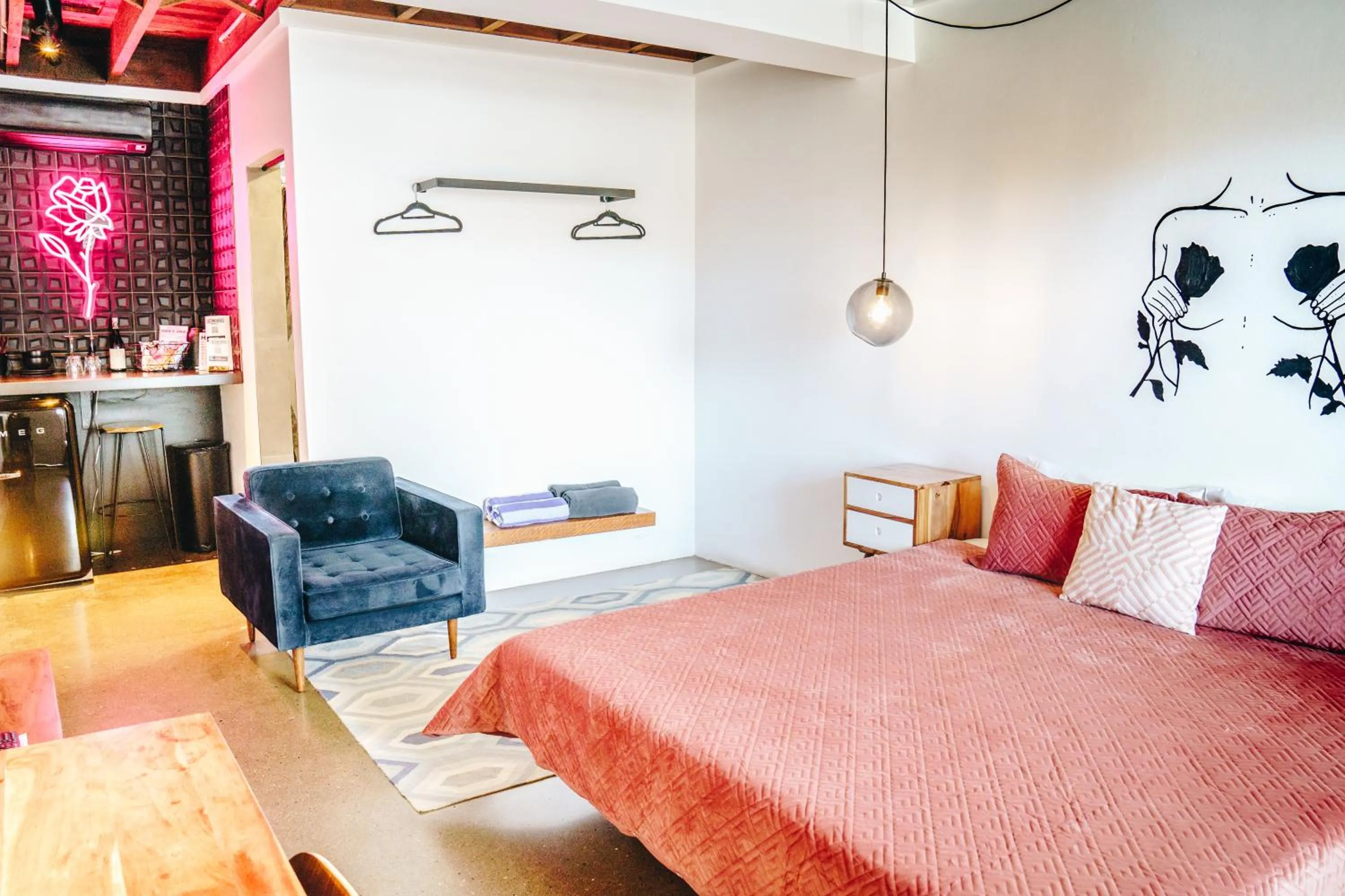 Bed in The Pink Hotel Coolangatta