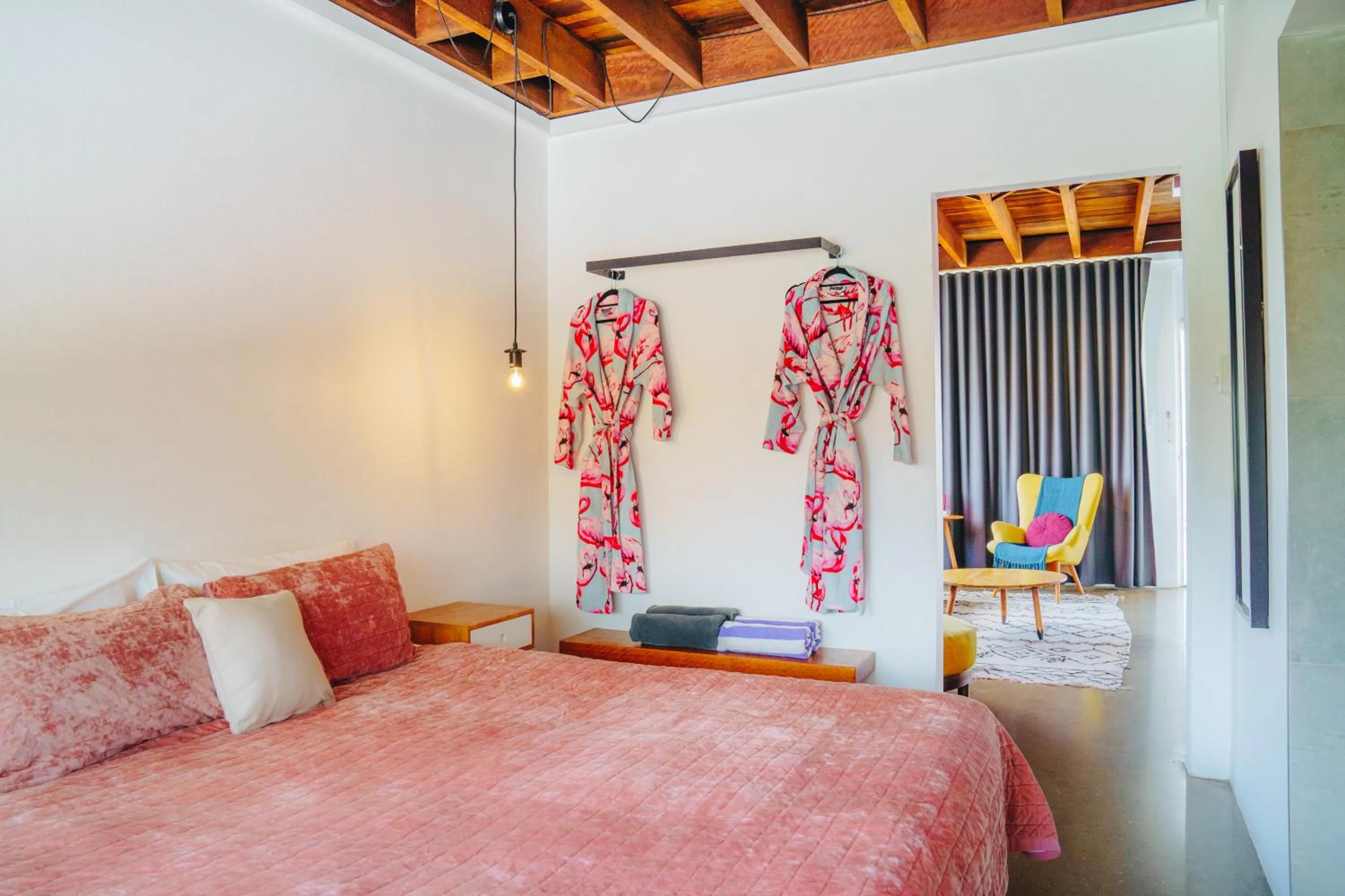 Bed in The Pink Hotel Coolangatta