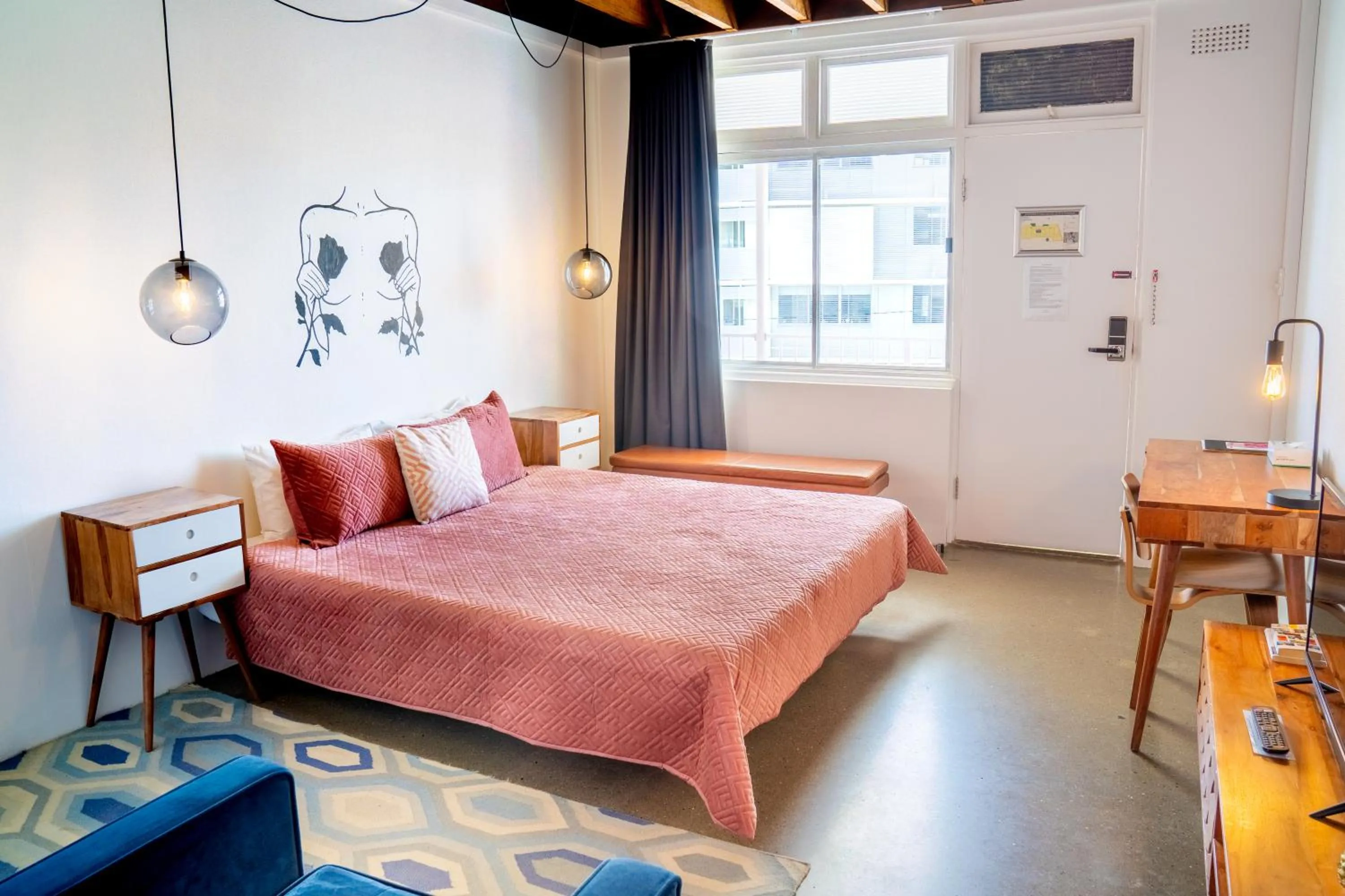 Bed in The Pink Hotel Coolangatta