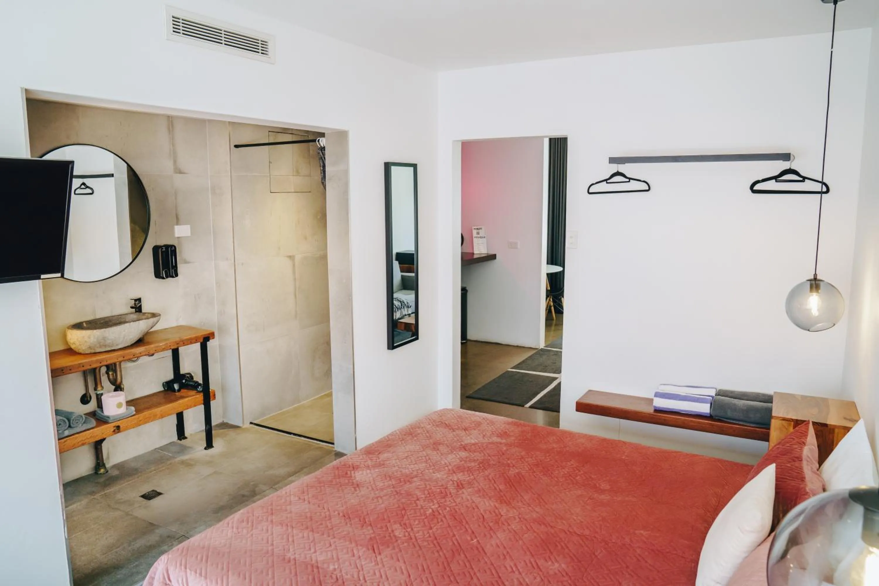 Bed in The Pink Hotel Coolangatta