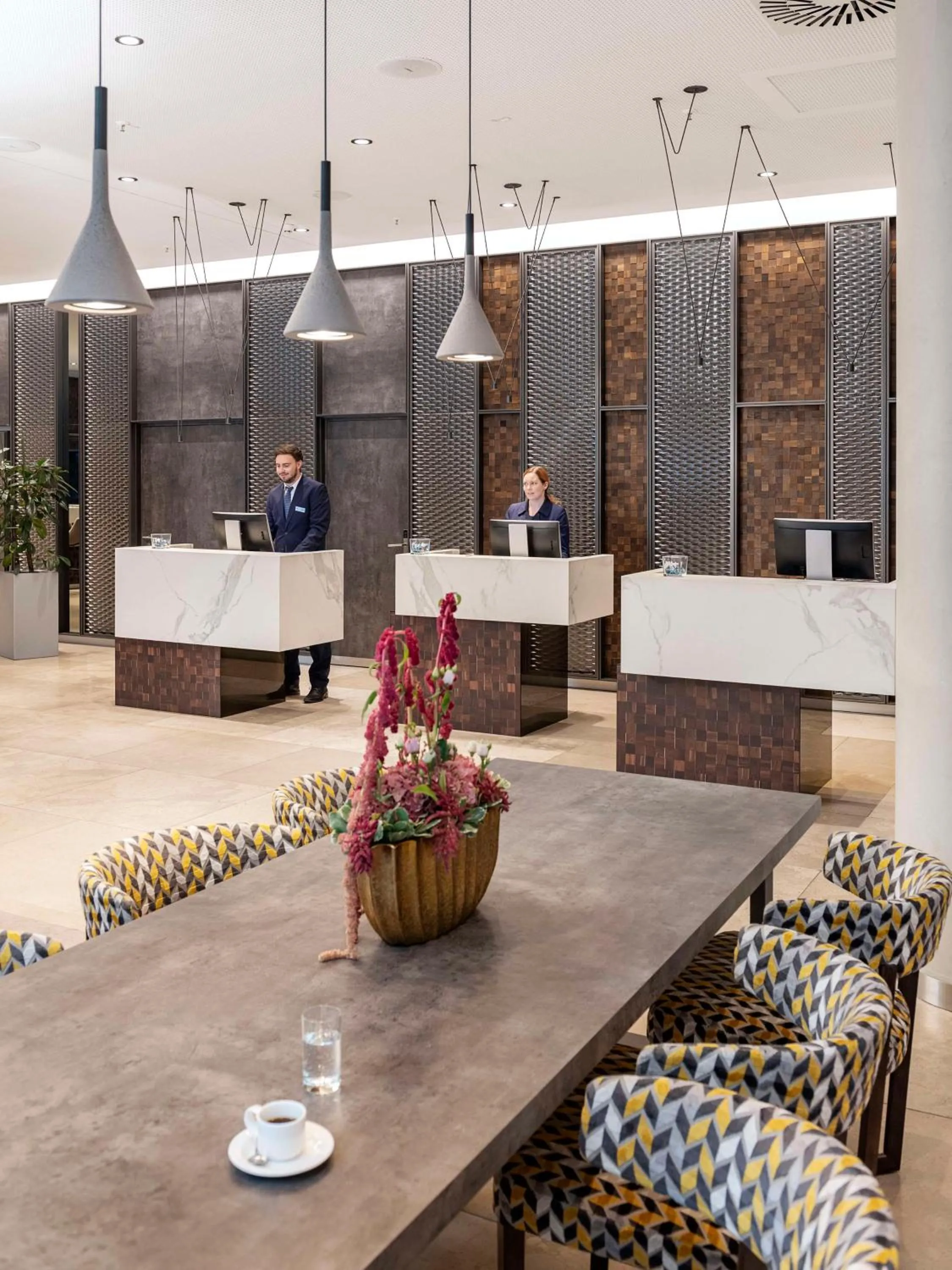 Lobby or reception in NH Leipzig Zentrum