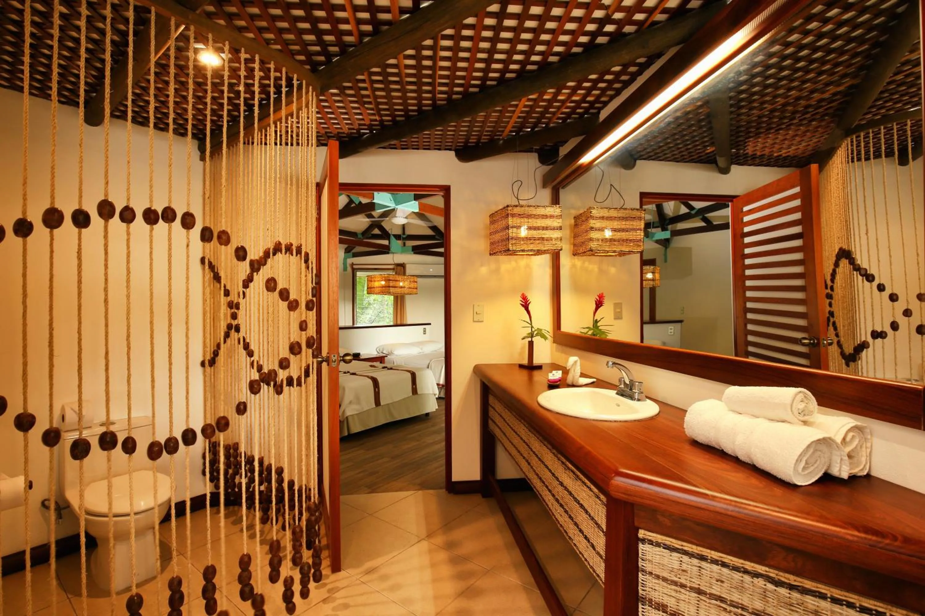 Bathroom, Bed in Villa Maya