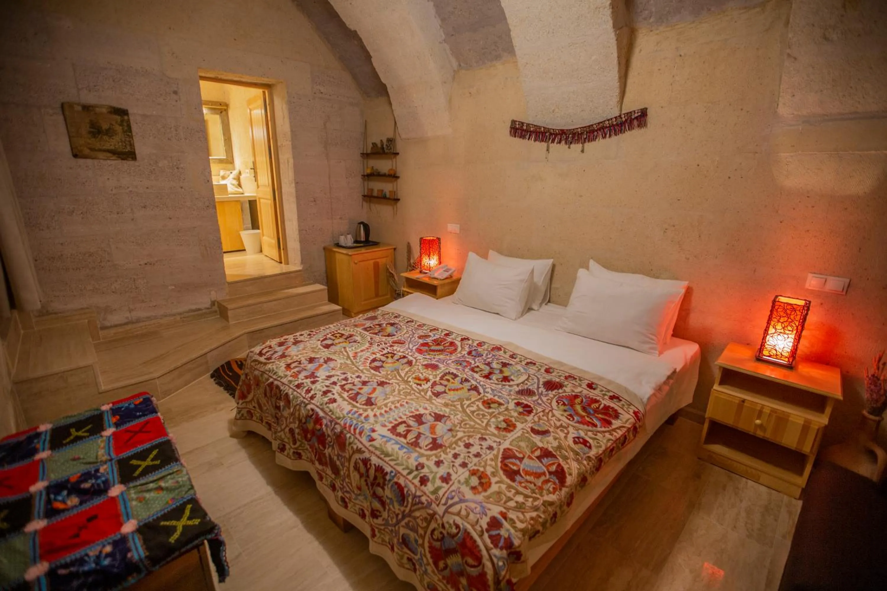 Bed in Maze Of Cappadocia Hotel