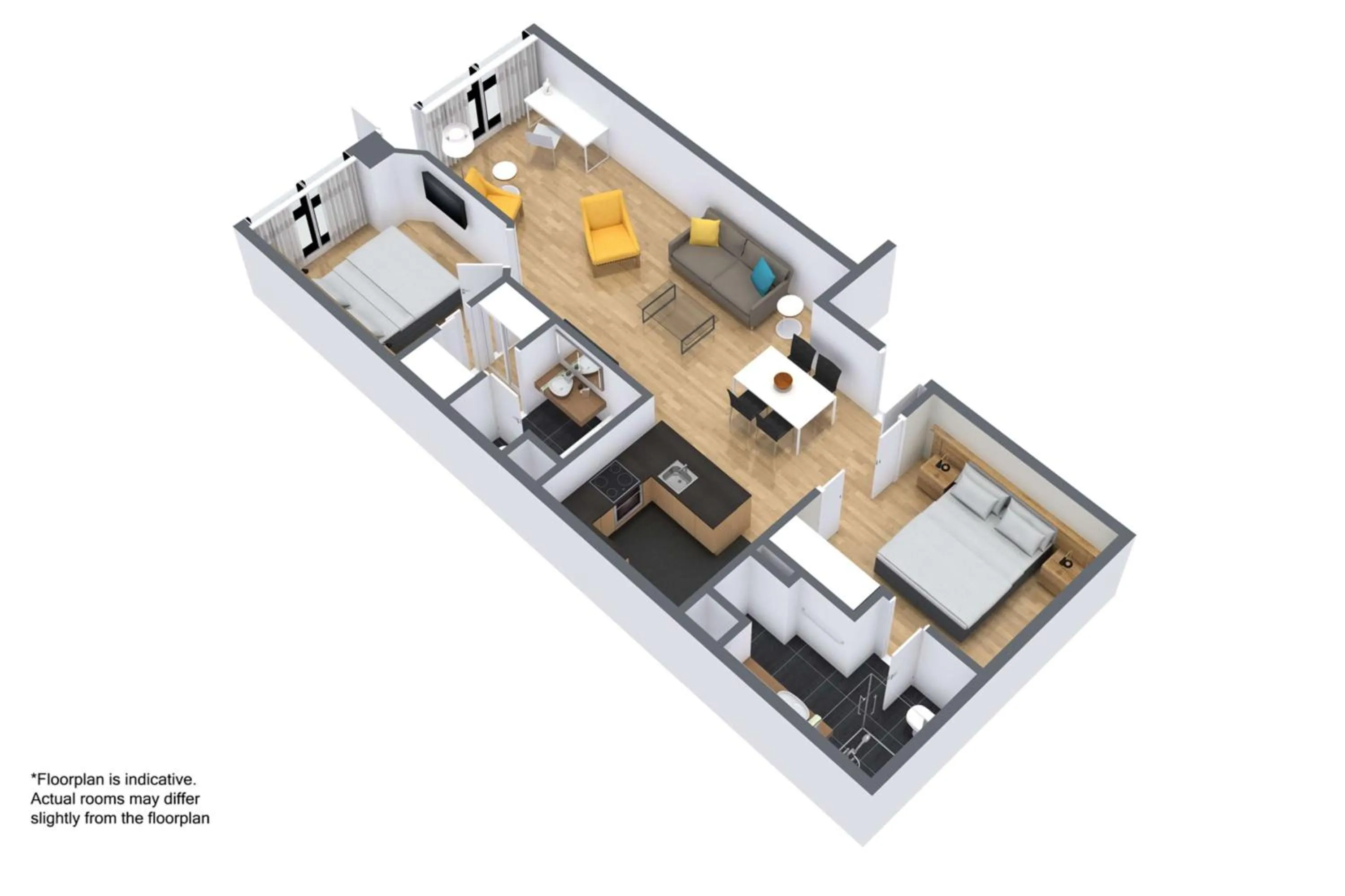 Floor plan in Adina Apartment Hotel Melbourne