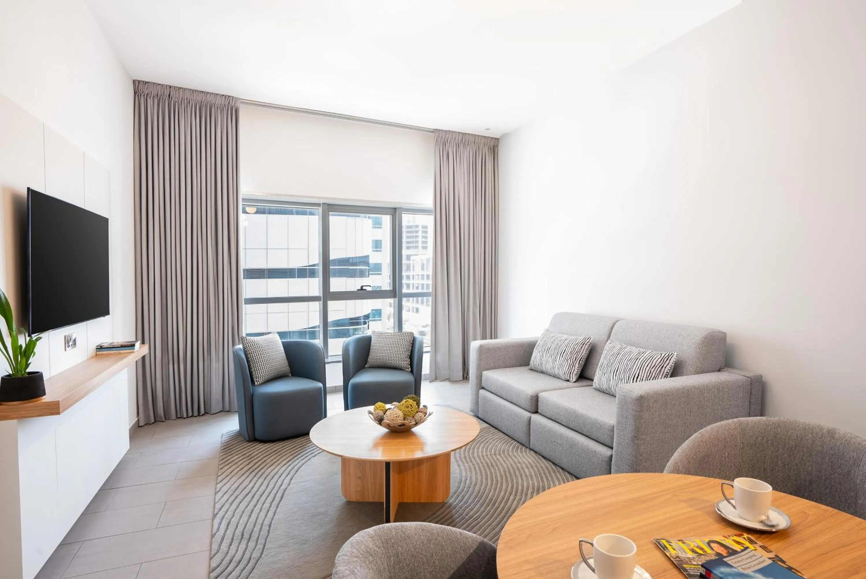 Living room in Citadines Metro Central Dubai