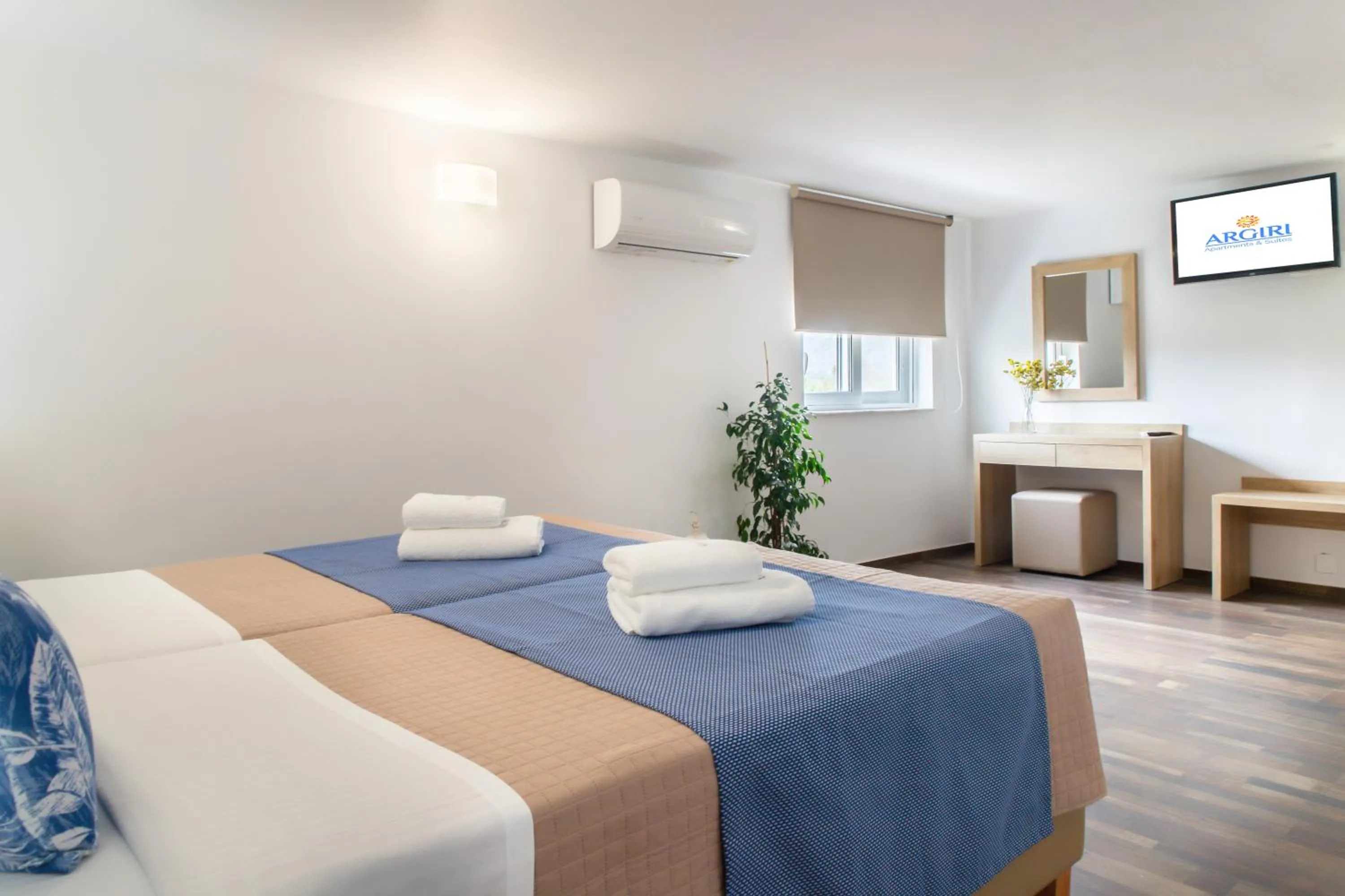 Bed in Argiri Apartments & Suites