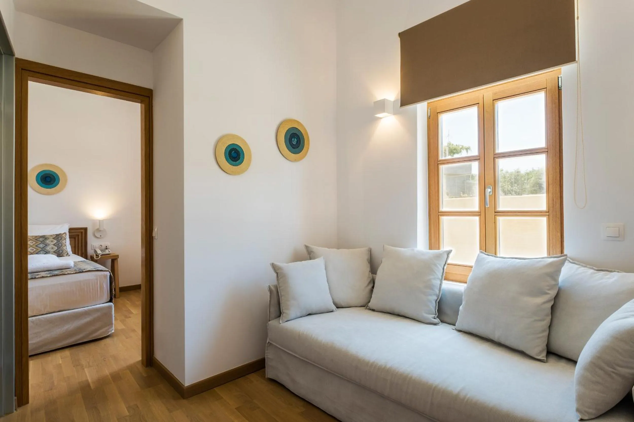 Living room, Bed in Aelios Design Hotel