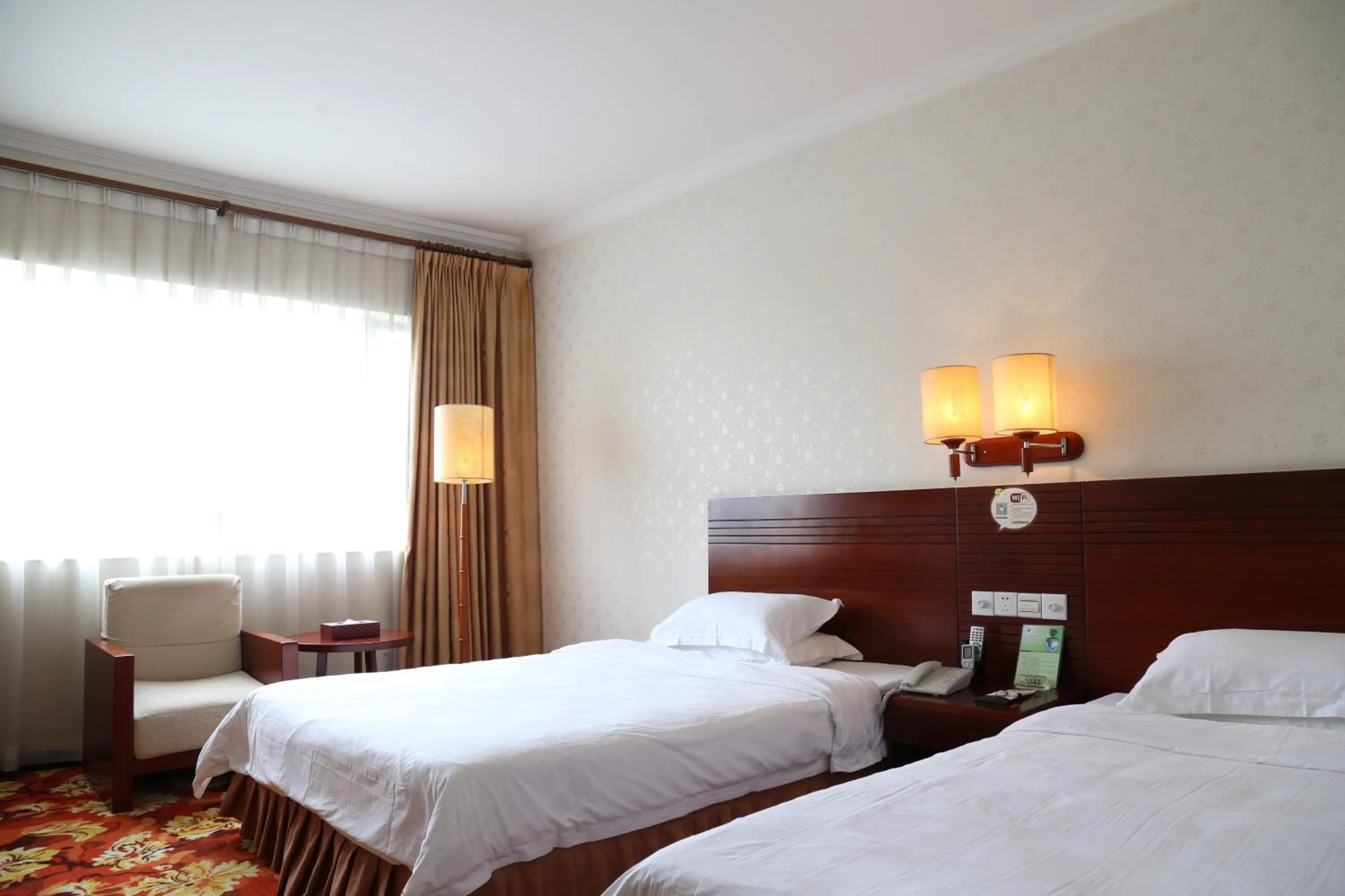 Decorative detail, Bed in Pa Zhou Plaza Hotel