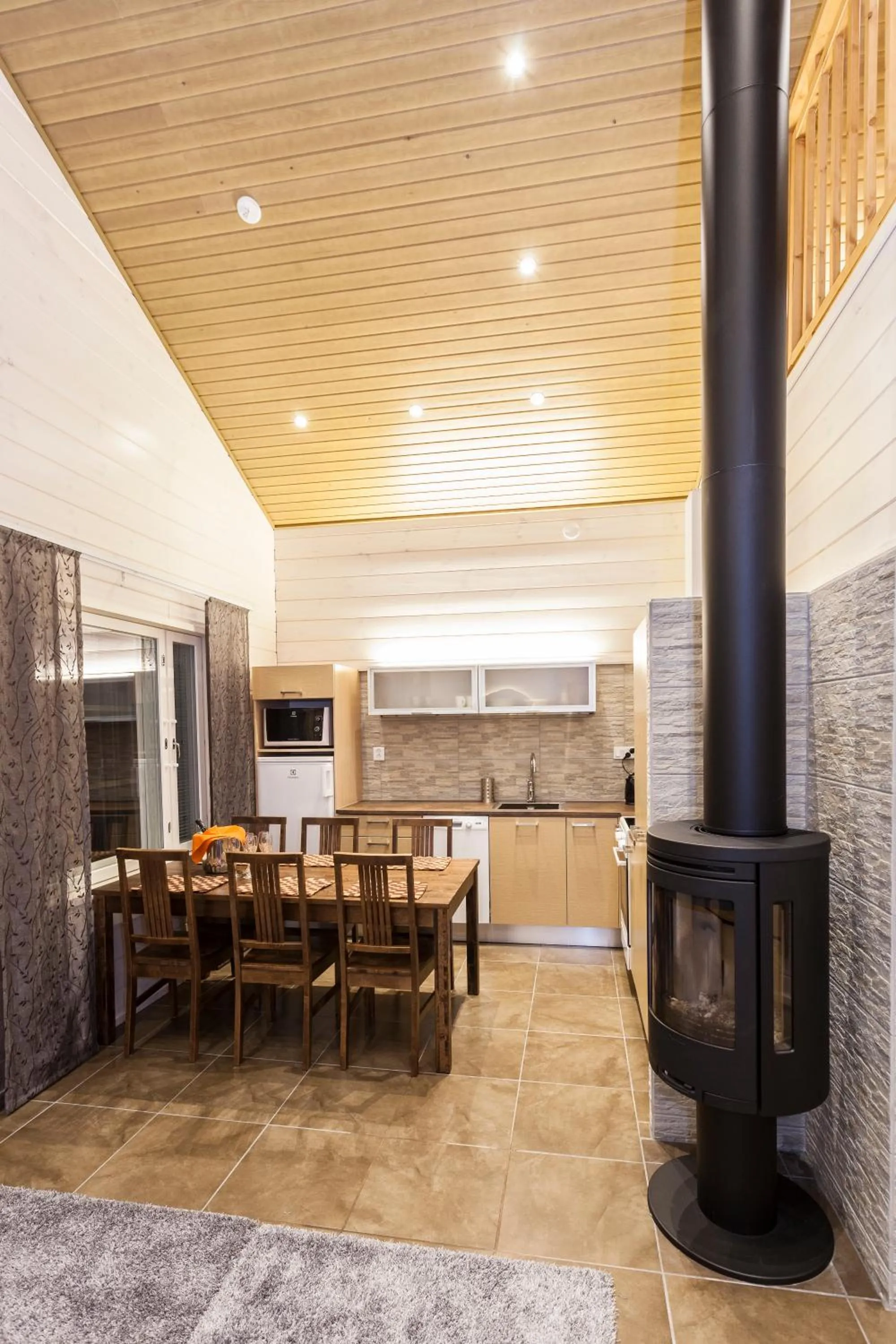 fireplace in Ranua Resort Holiday Villas