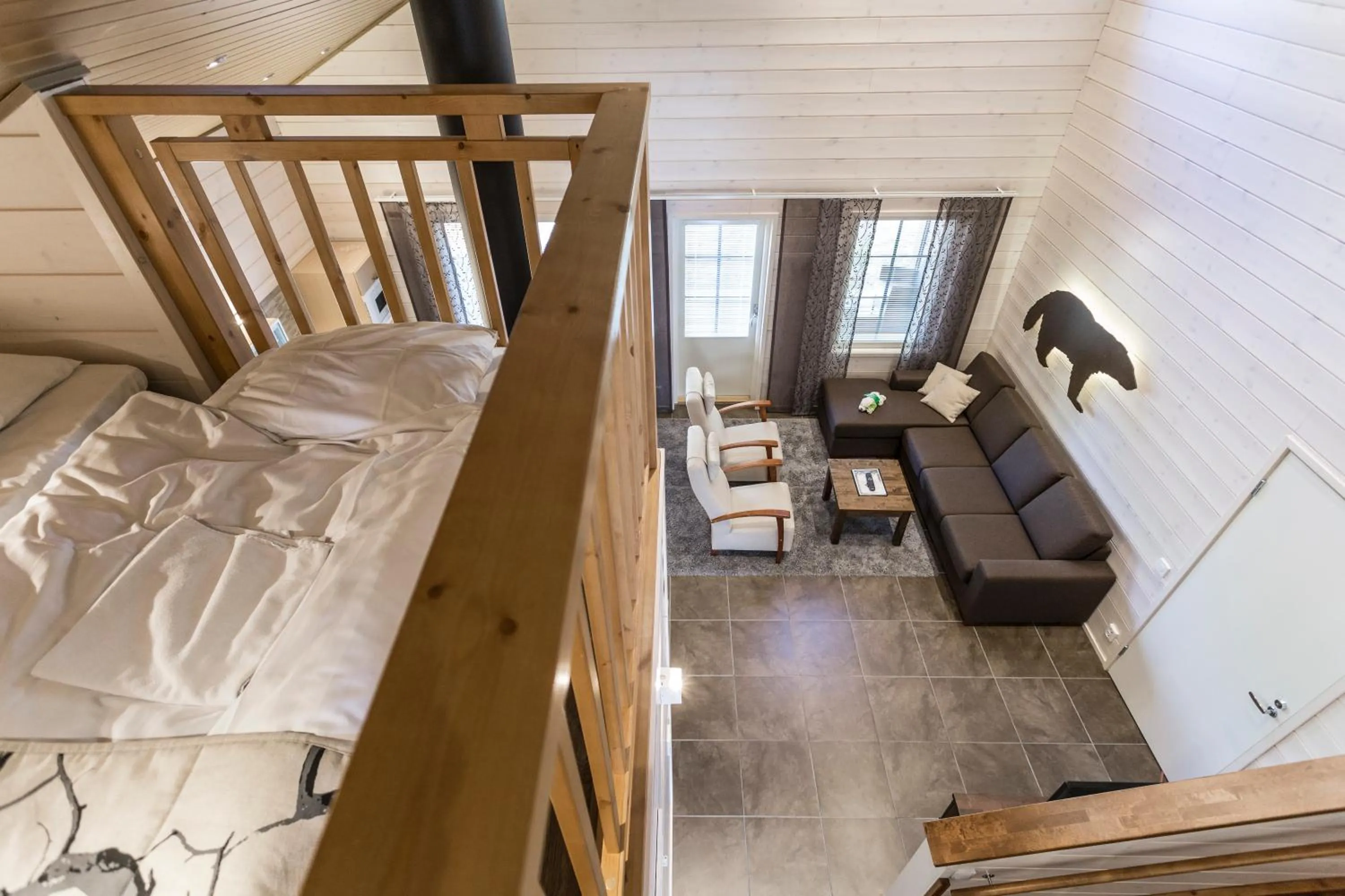 Living room, Bed in Ranua Resort Holiday Villas