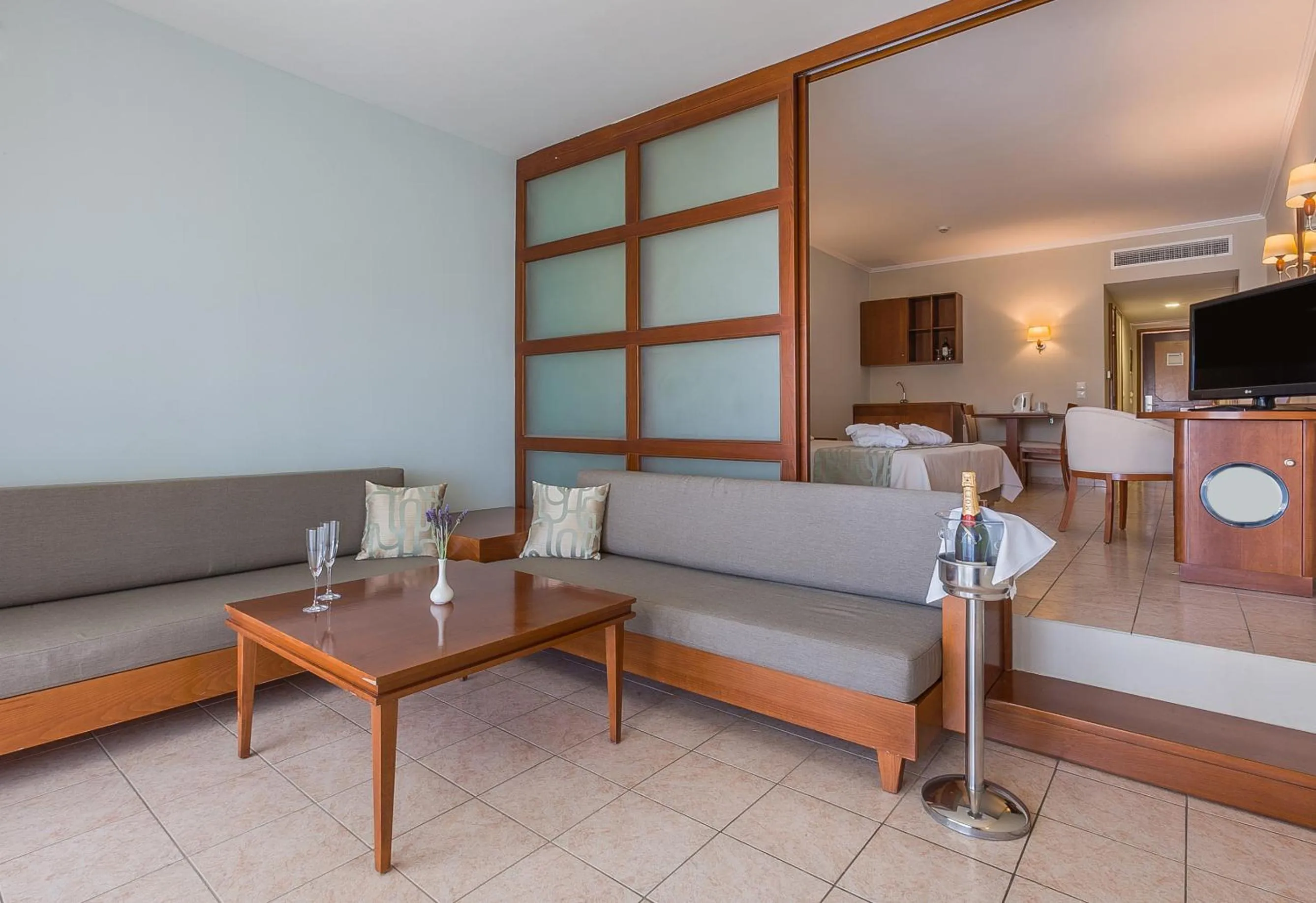 Living room in Kipriotis Maris Suites