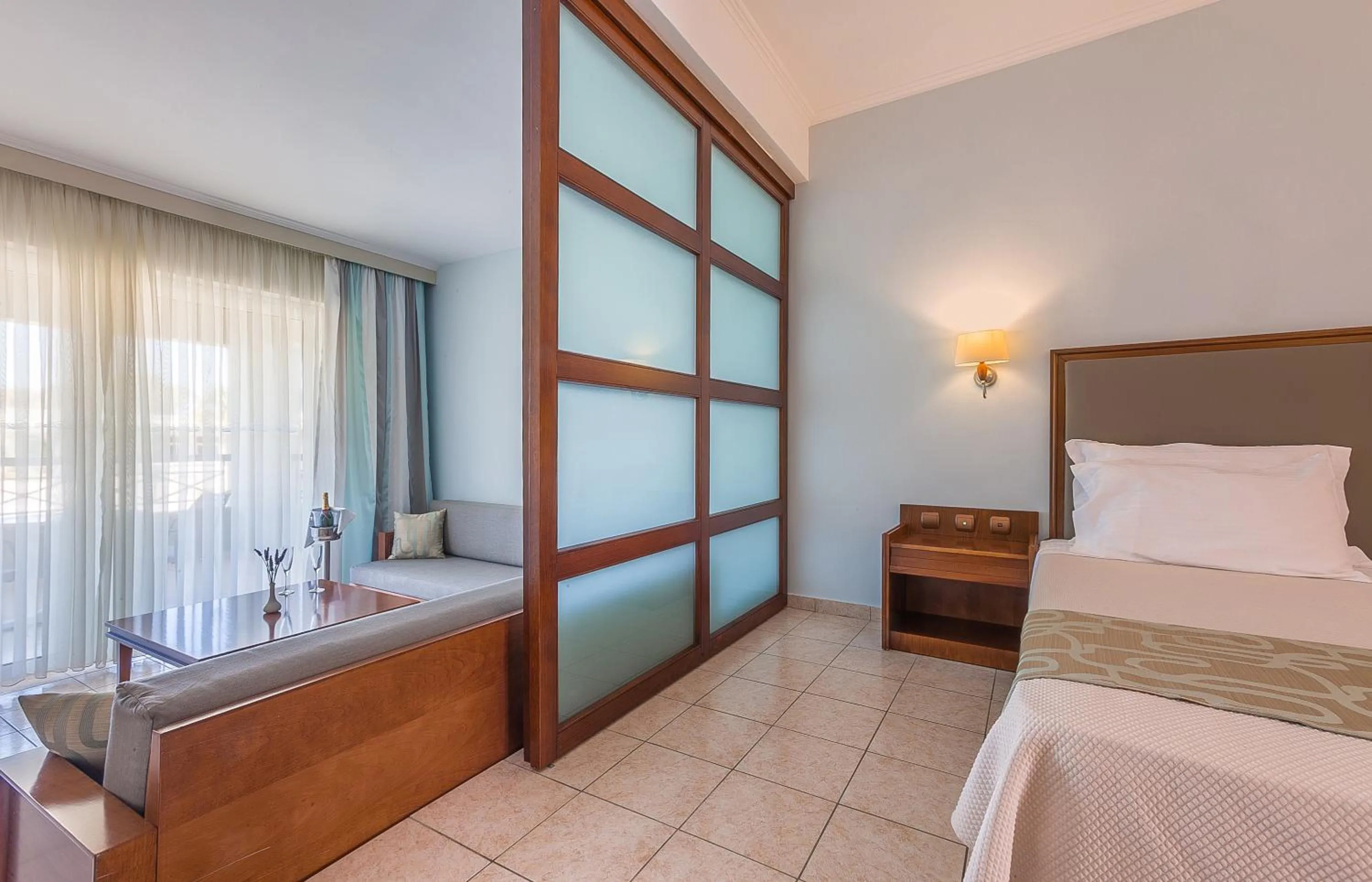 Bed in Kipriotis Maris Suites