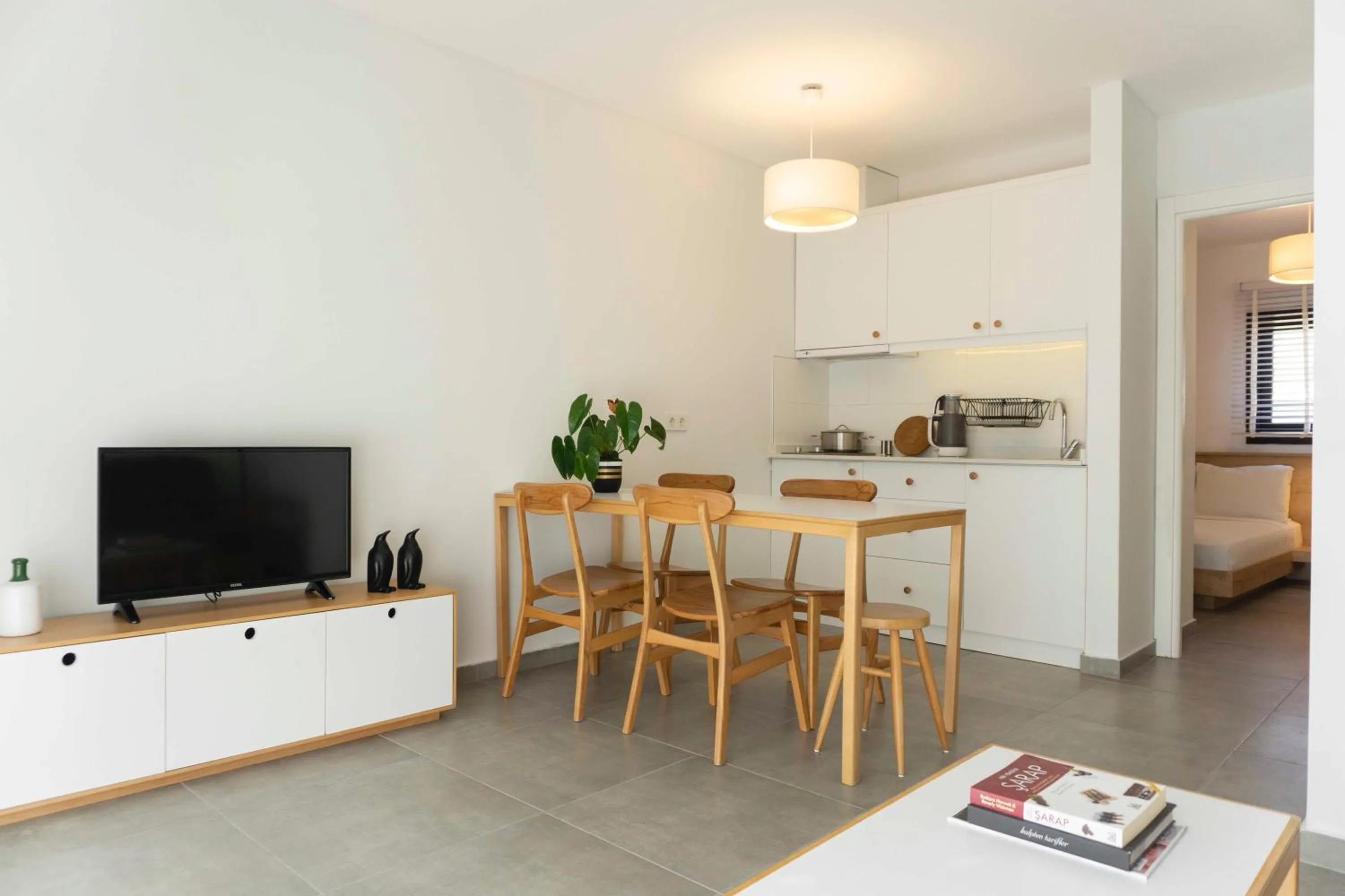 Kitchen or kitchenette in Daphnis Hotel