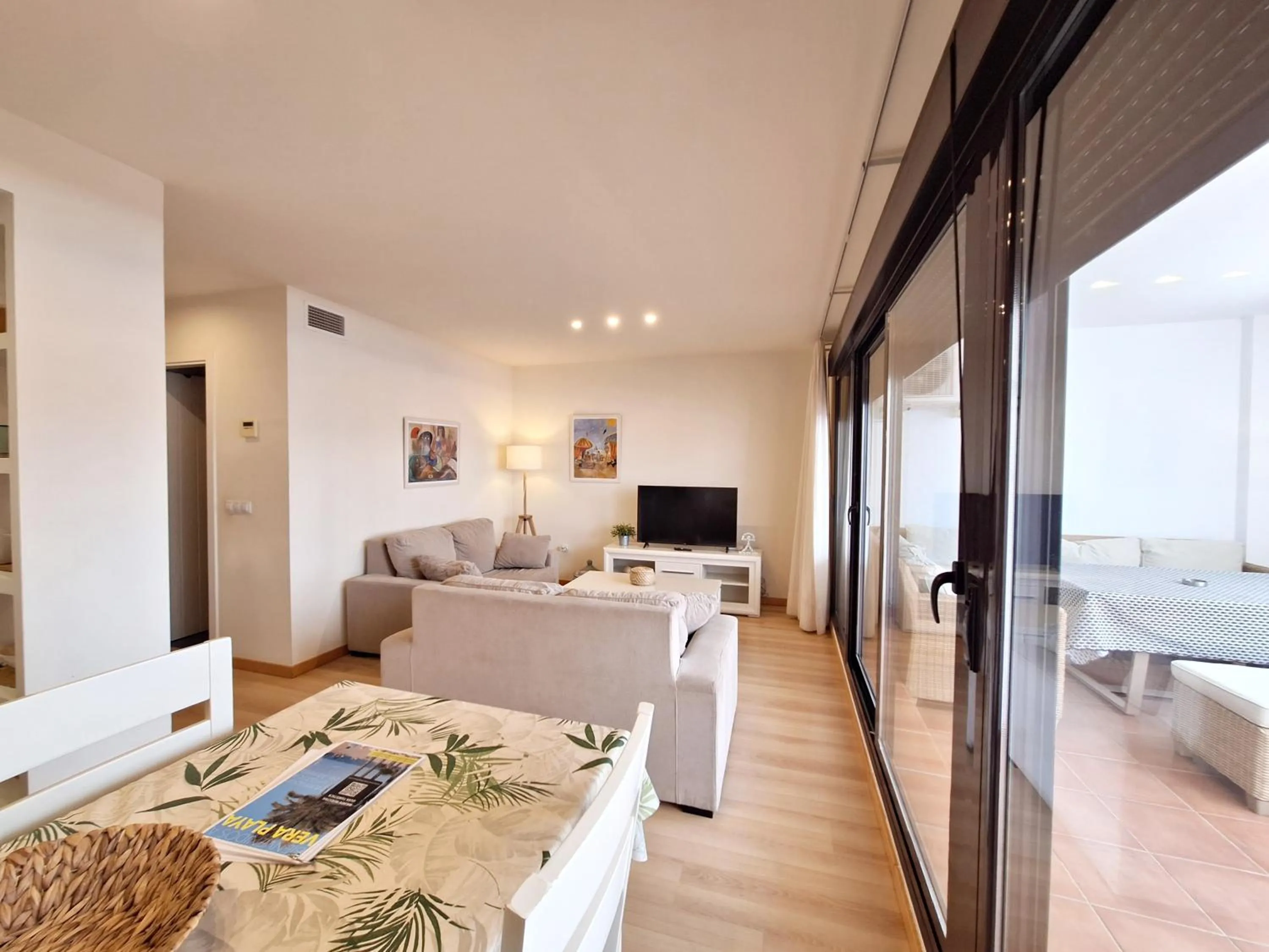 Living room, Bed in Apartamentos Alborada III