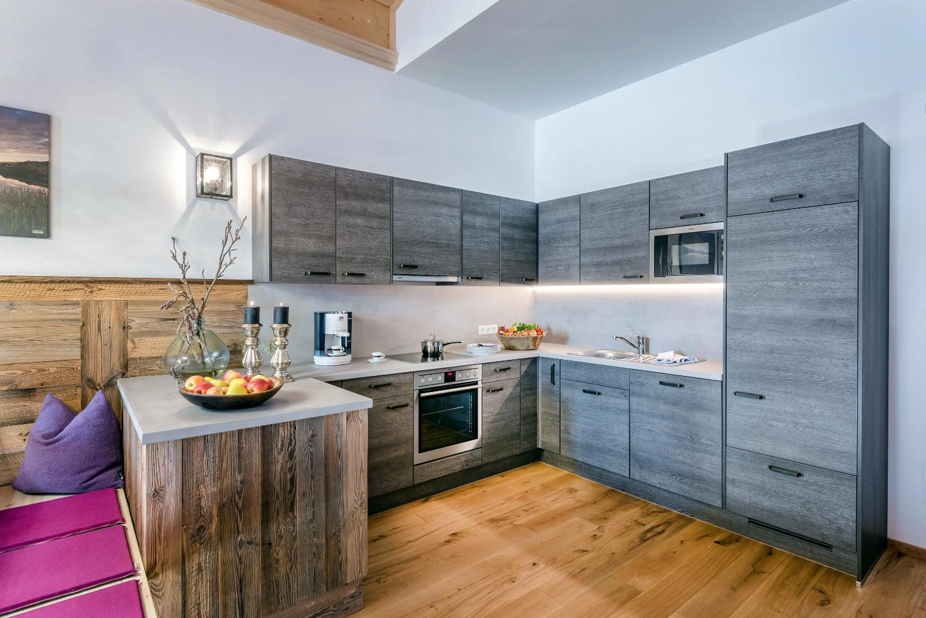 Kitchen or kitchenette in almlust - hotel, apartments, chalets